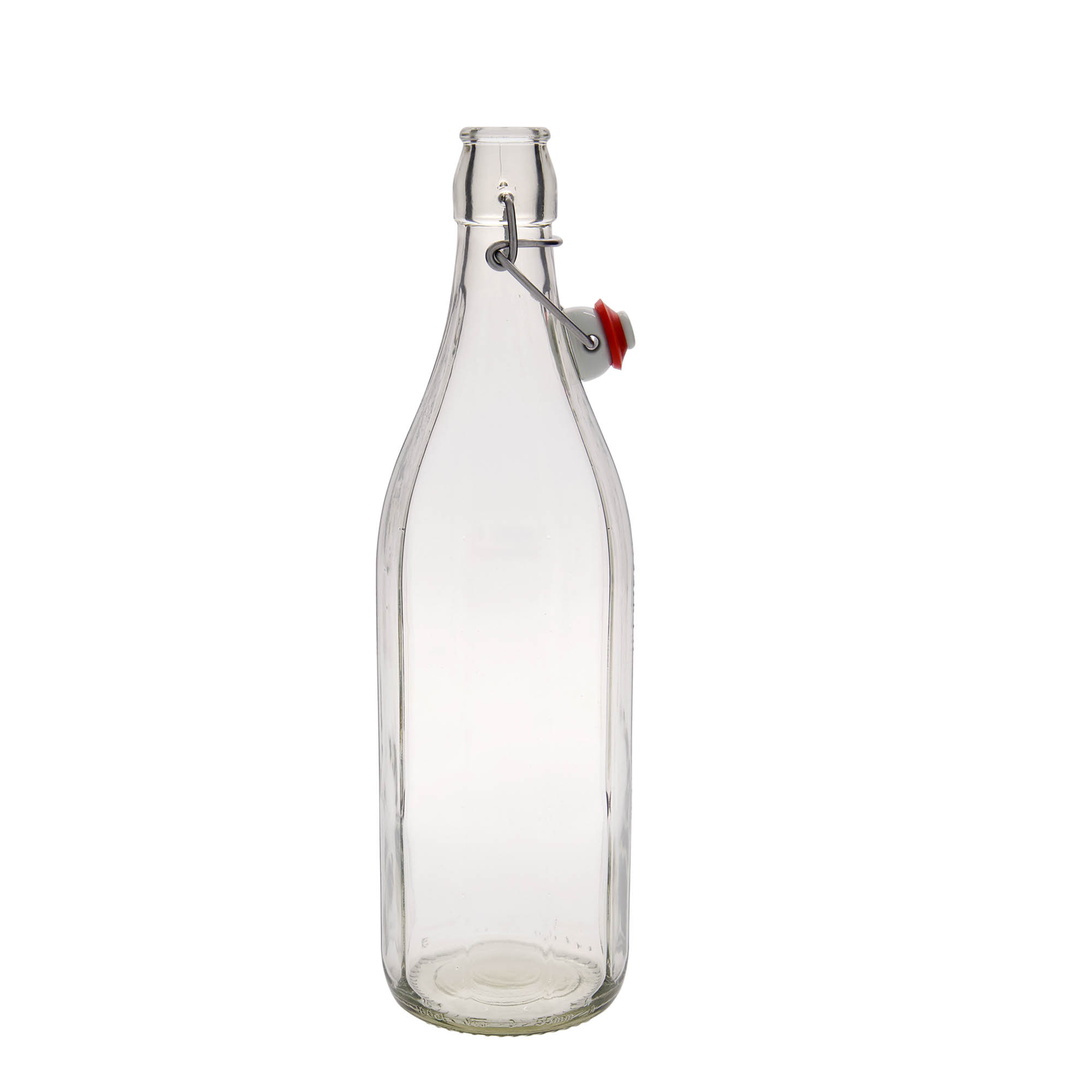 Garrafa de vidro de 1.000 ml 'Bravo' #, decagonal, boca: fecho de alavanca Garrafa de vidro de 1.000 ml 'Bravo' #, decagonal, boca: fecho de alavanca