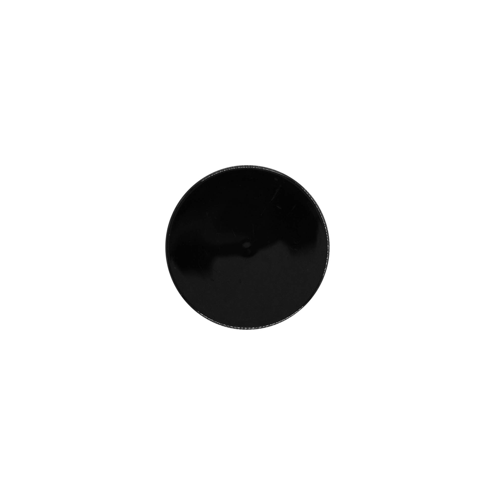 Tampa de rosca, plástico PP, preto, boca: 48/400