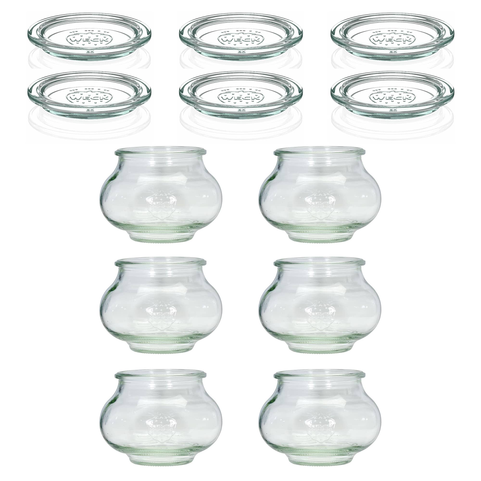 6x 560 ml frasco decorativo WECK com tampa de vidro RR 80