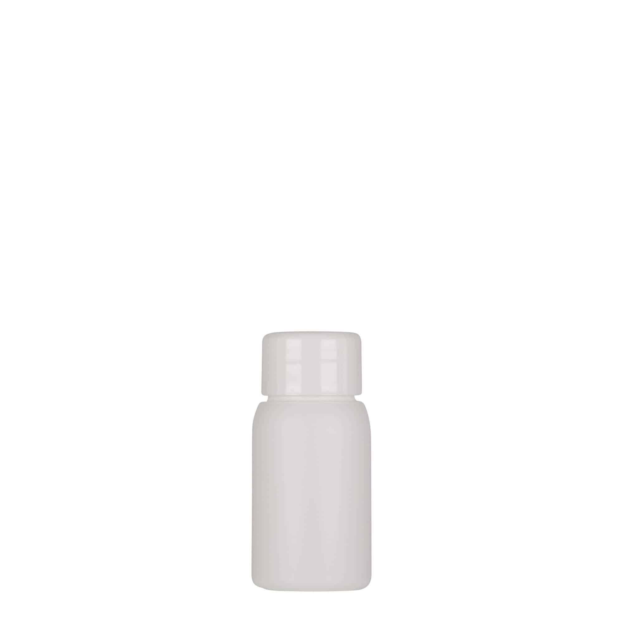 Frasco de plástico de 30 ml 'Tuffy', HDPE, branco, boca: 24/410