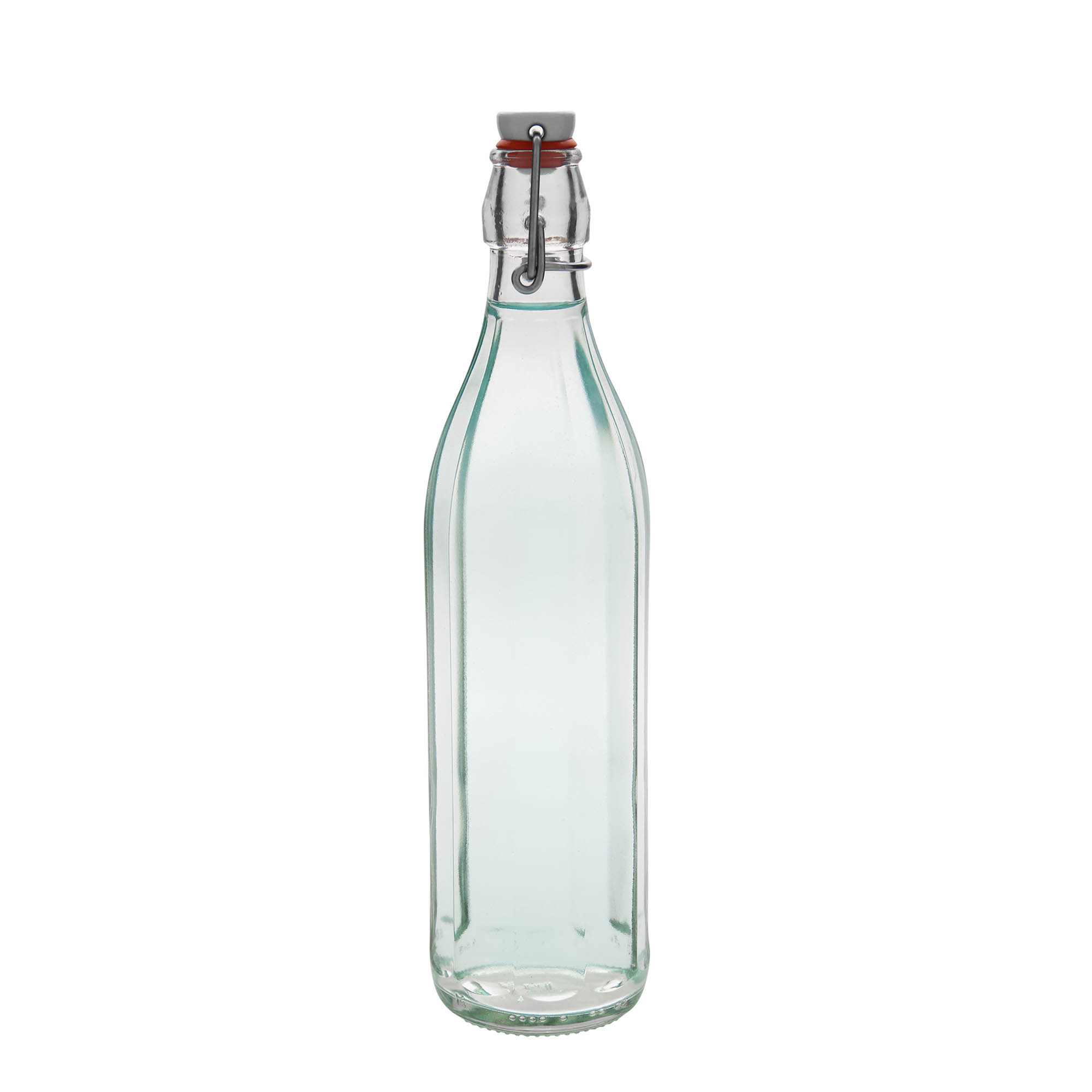 Garrafa de vidro de 750 ml 'Bravo', decagonal, boca: fecho de alavanca