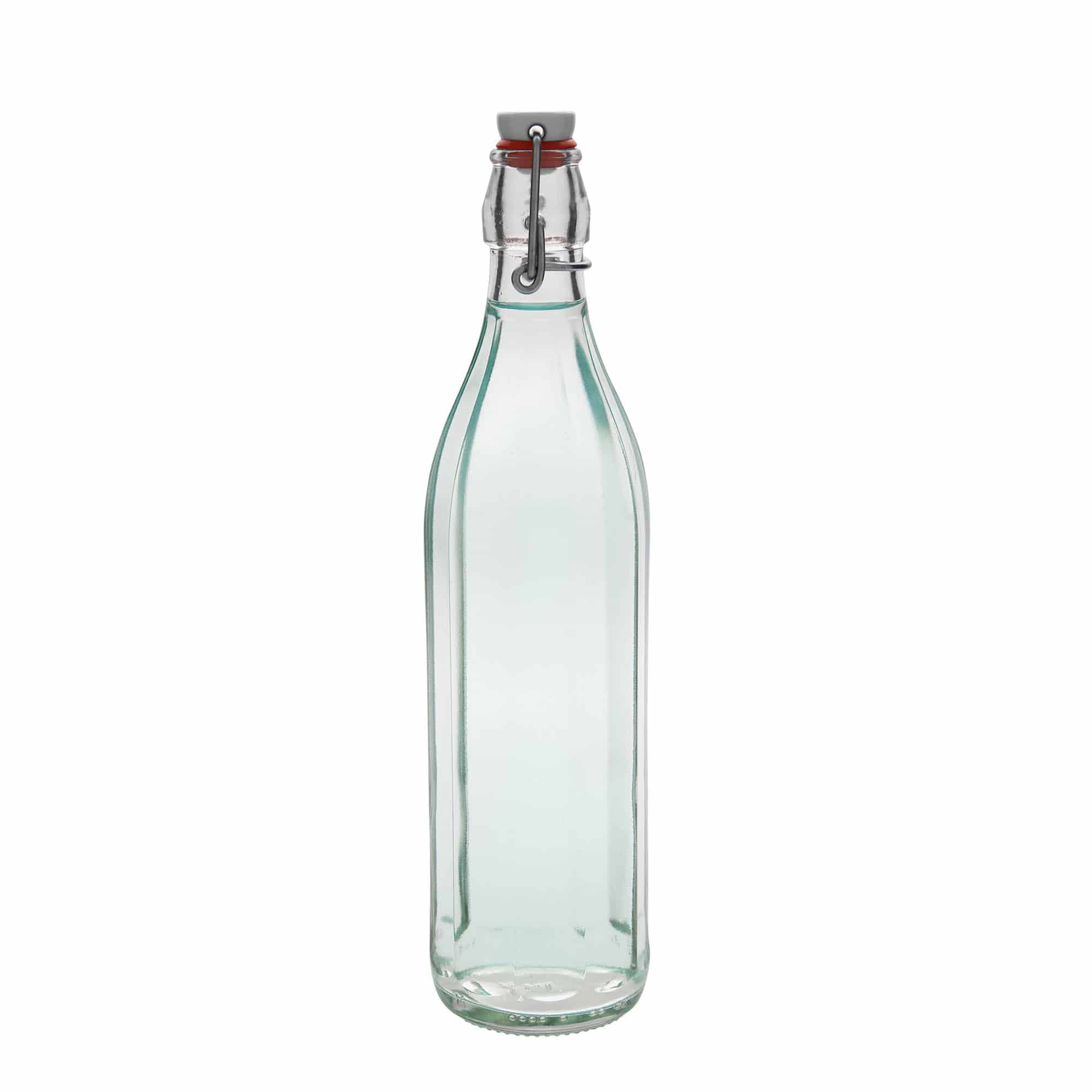 Garrafa de vidro de 750 ml 'Bravo', decagonal, boca: fecho de alavanca