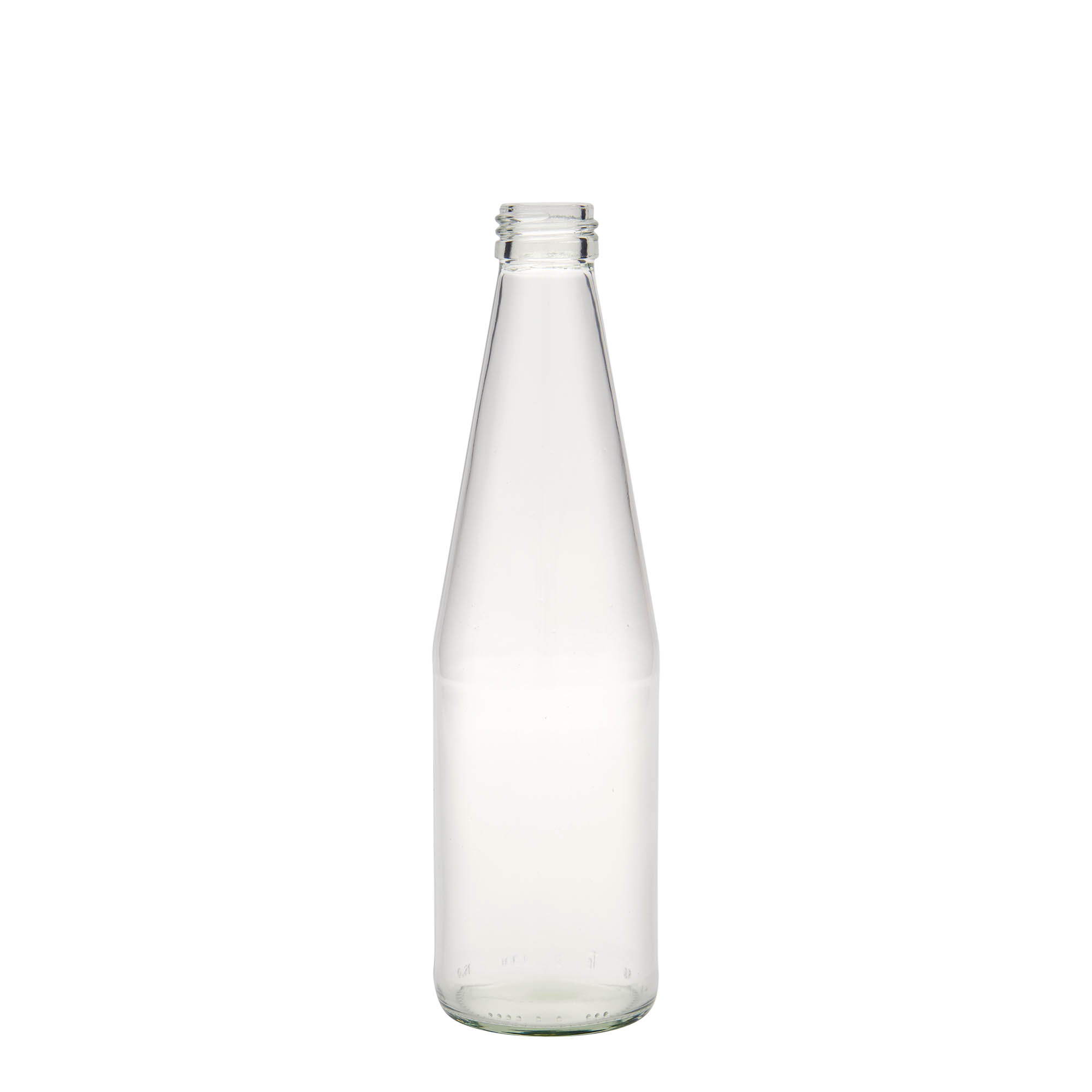 330 ml Garrafa universal em forma de cenoura, vidro, boca: PP 28 330 ml Garrafa universal em forma de cenoura, vidro, boca: PP 28
