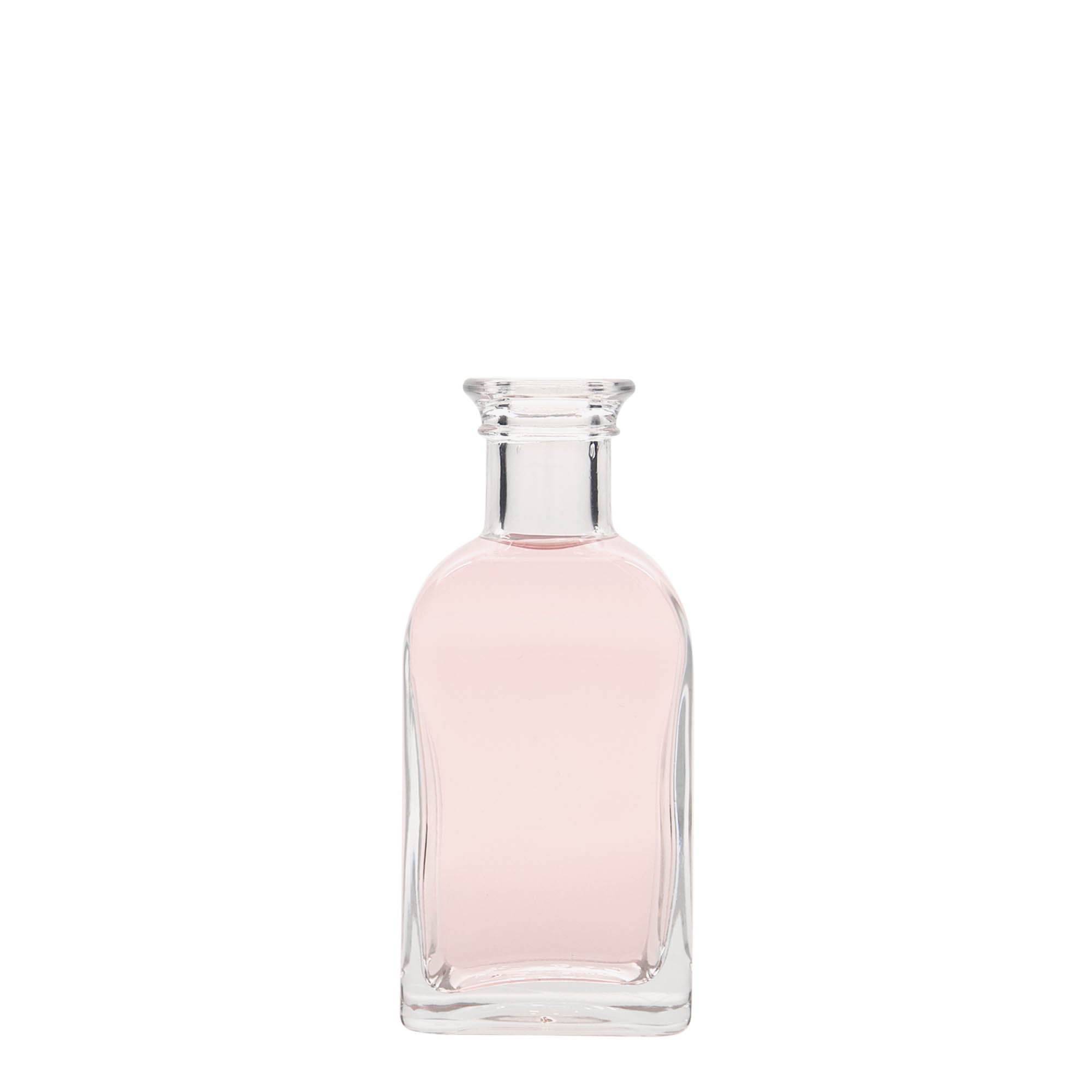 Frasco de vidro de 100 ml Apotheker Carré, quadrado, abertura: cortiça Frasco de vidro de 100 ml Apotheker Carré, quadrado, abertura: cortiça