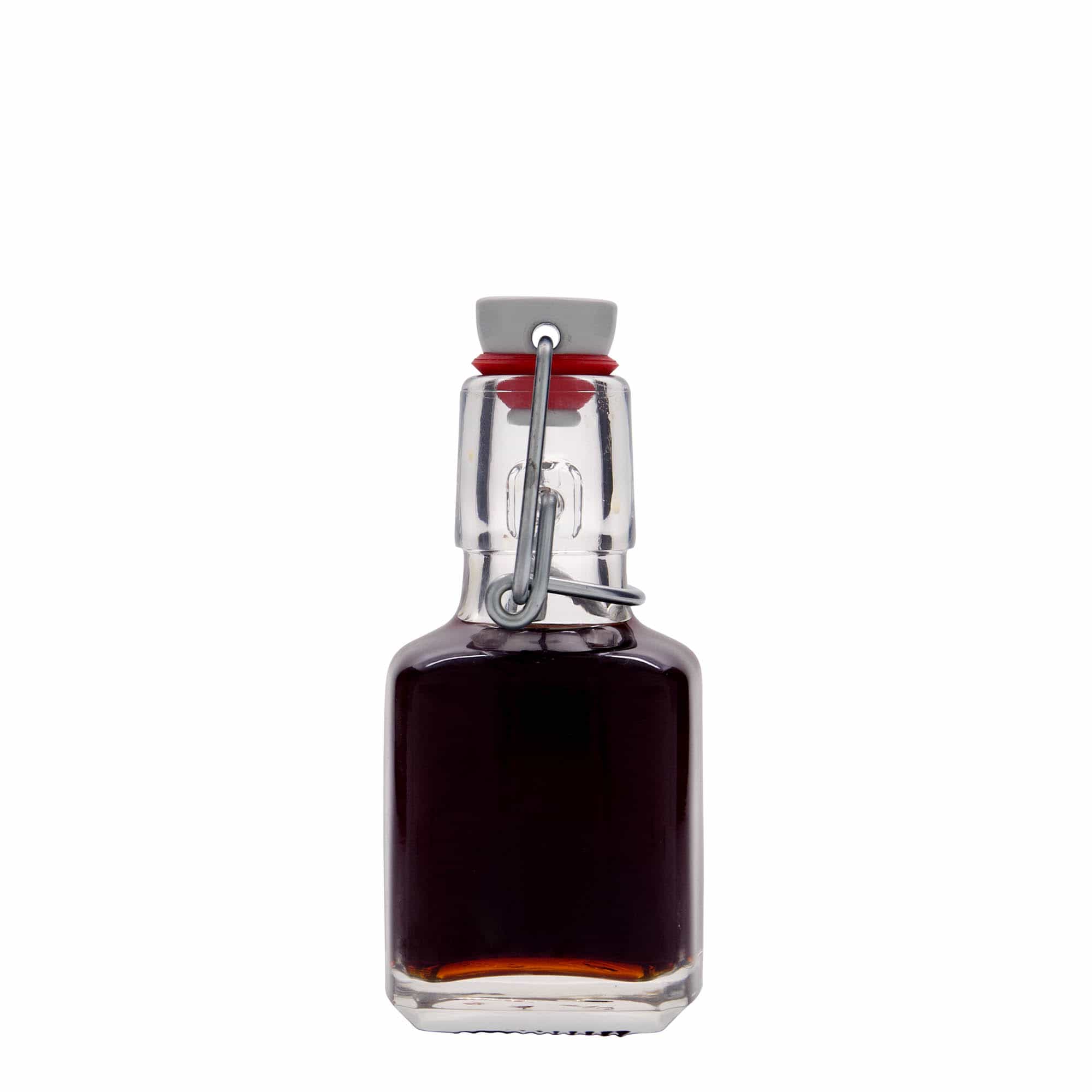 100 ml Garrafa de vidro 'Kubica', quadrada, boca: Tampa mecânica