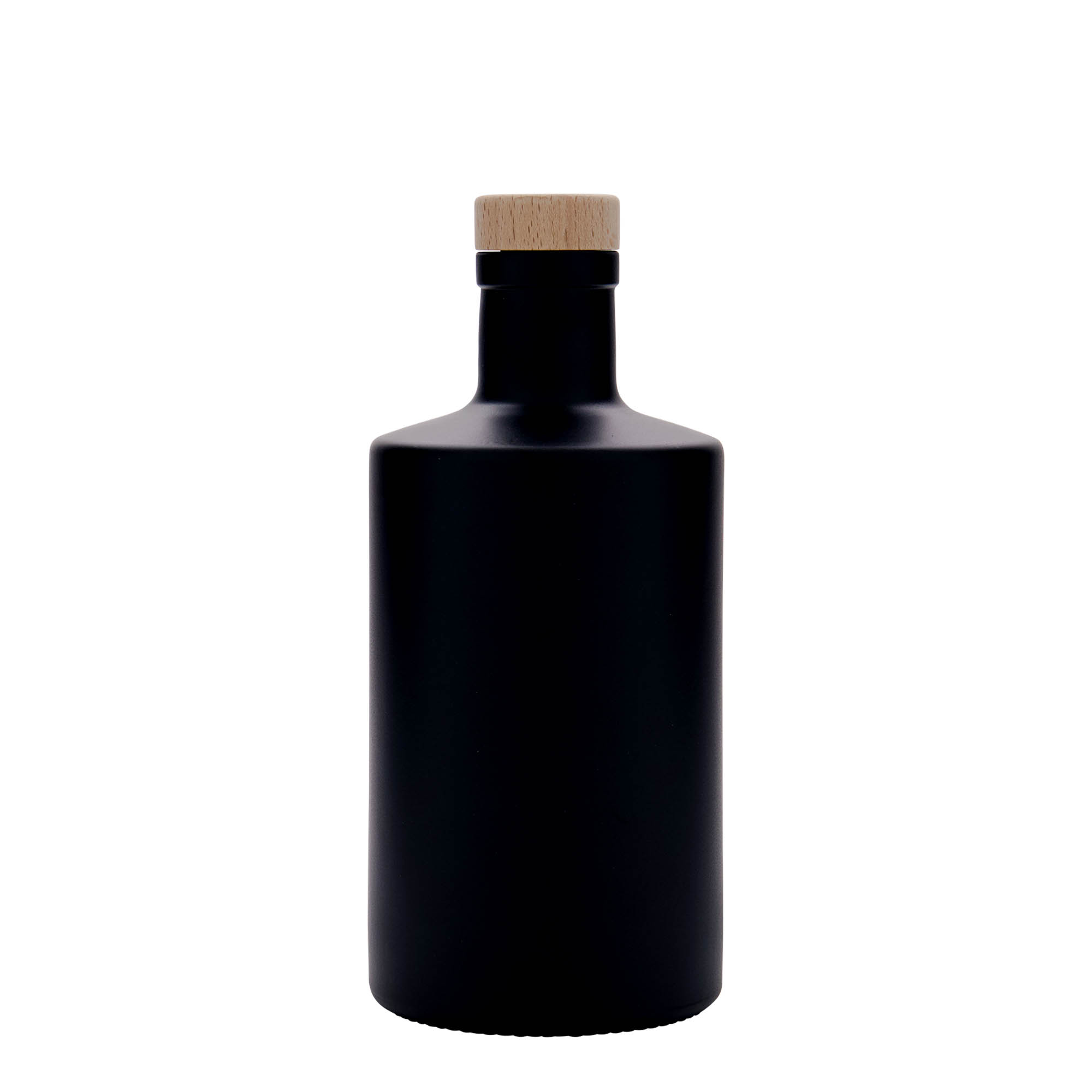 Garrafa de vidro 500 ml 'Caroline', preta, Boca: Cortiça