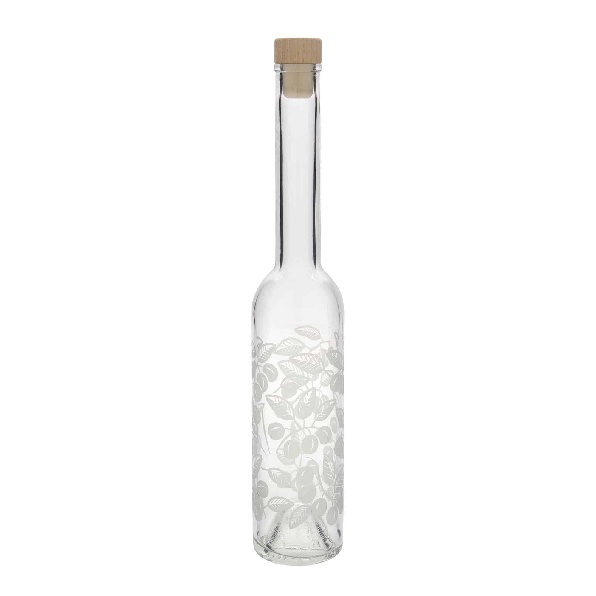 Garrafa de vidro de 350 ml 'Ópera', motivo: Mirabelas, boca: cortiça