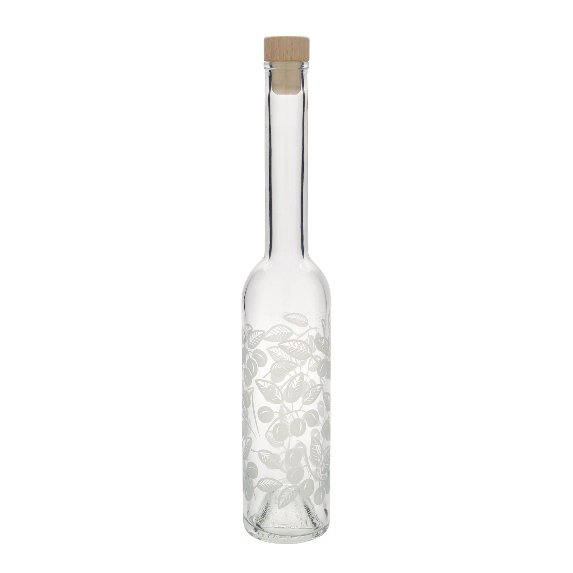 Garrafa de vidro de 350 ml 'Ópera', motivo: Mirabelas, boca: cortiça Garrafa de vidro de 350 ml 'Ópera', motivo: Mirabelas, boca: cortiça