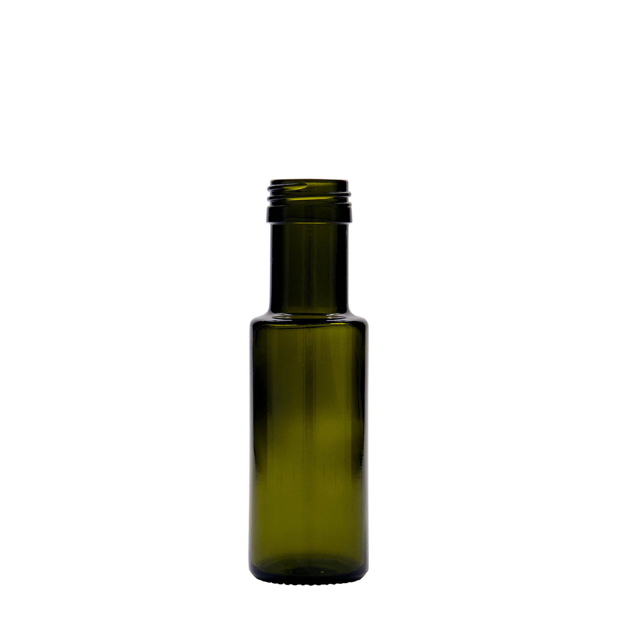 Frasco de vidro de 100 ml 'Dorica', verde antigo, boca: PP 31,5 Frasco de vidro de 100 ml 'Dorica', verde antigo, boca: PP 31,5