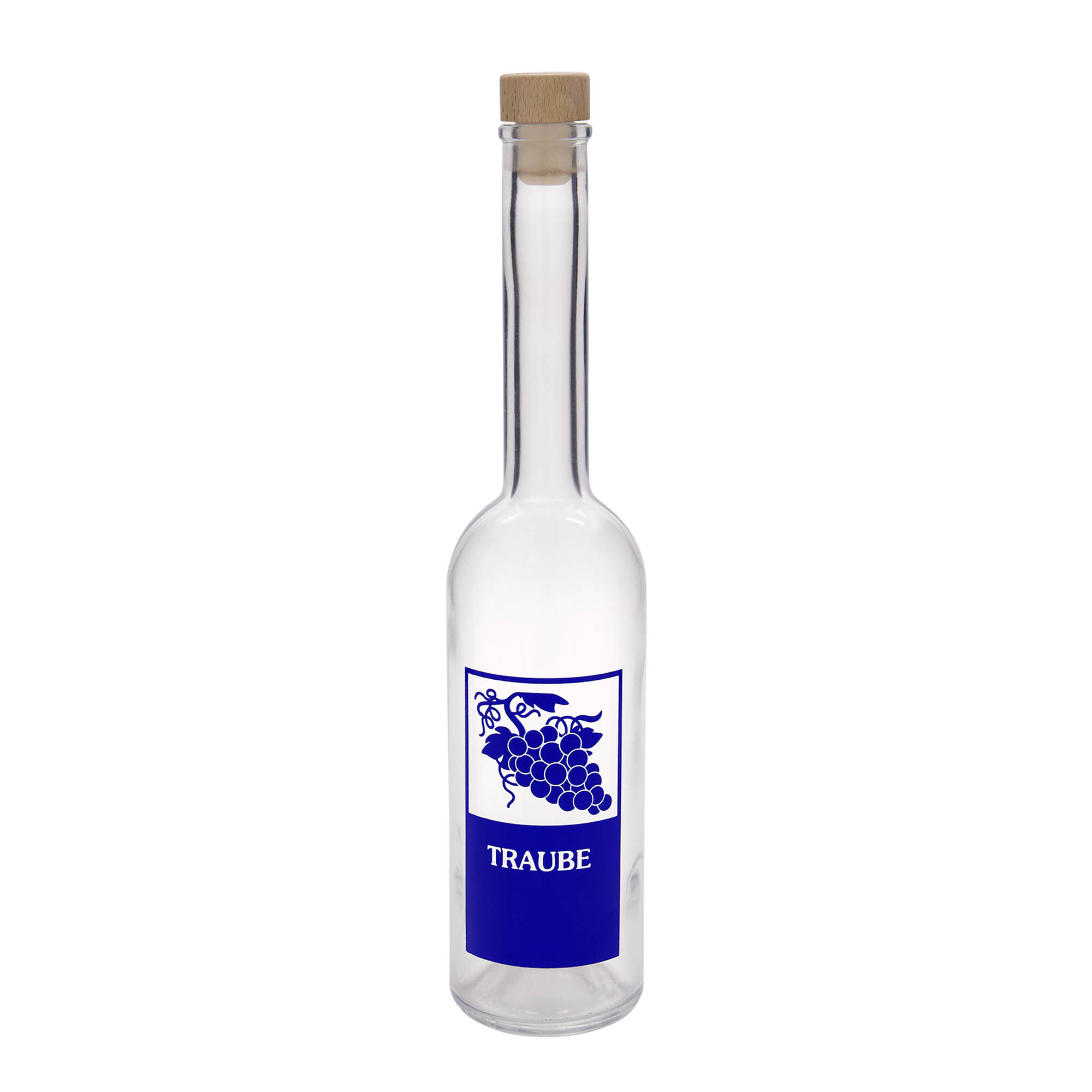 Garrafa de vidro de 500 ml 'Opera', motivo: uva, boca: cortiça Garrafa de vidro de 500 ml 'Opera', motivo: uva, boca: cortiça