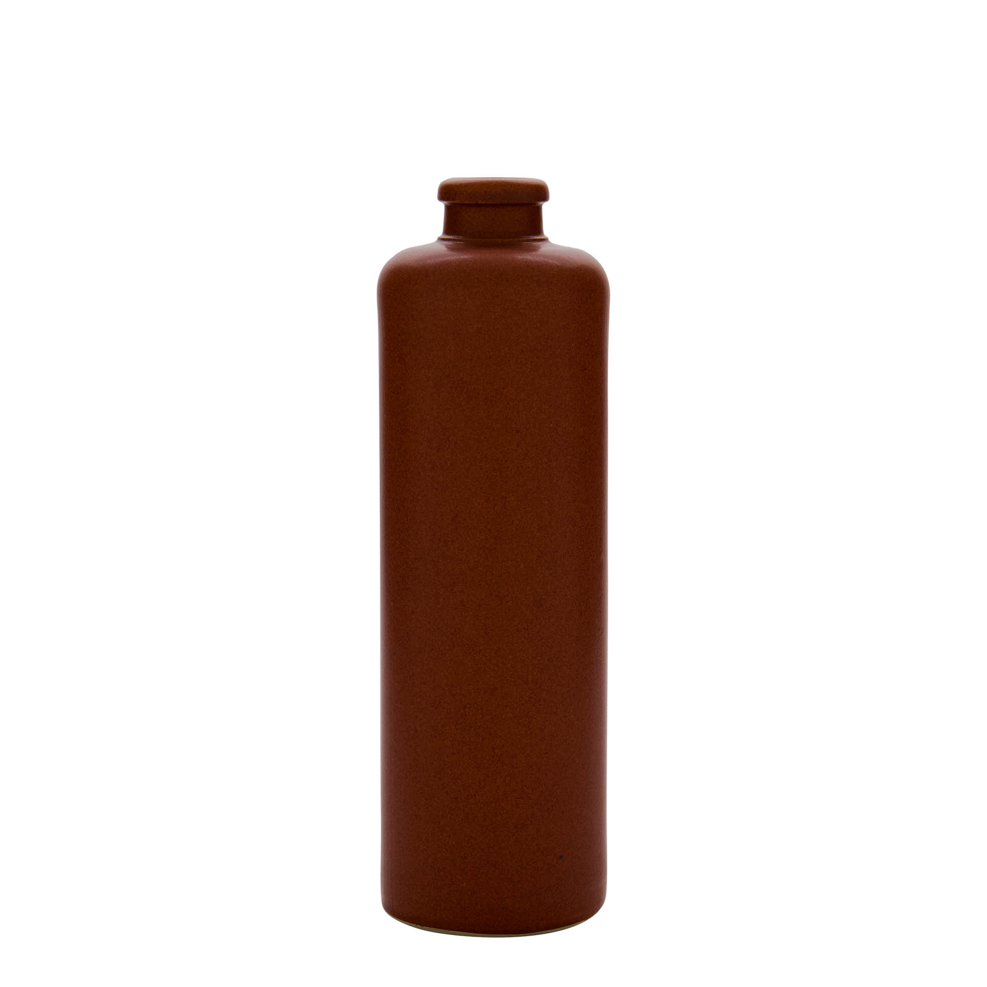 Jarro de barro 500 ml, grés, castanho-avermelhado, boca: cortiça