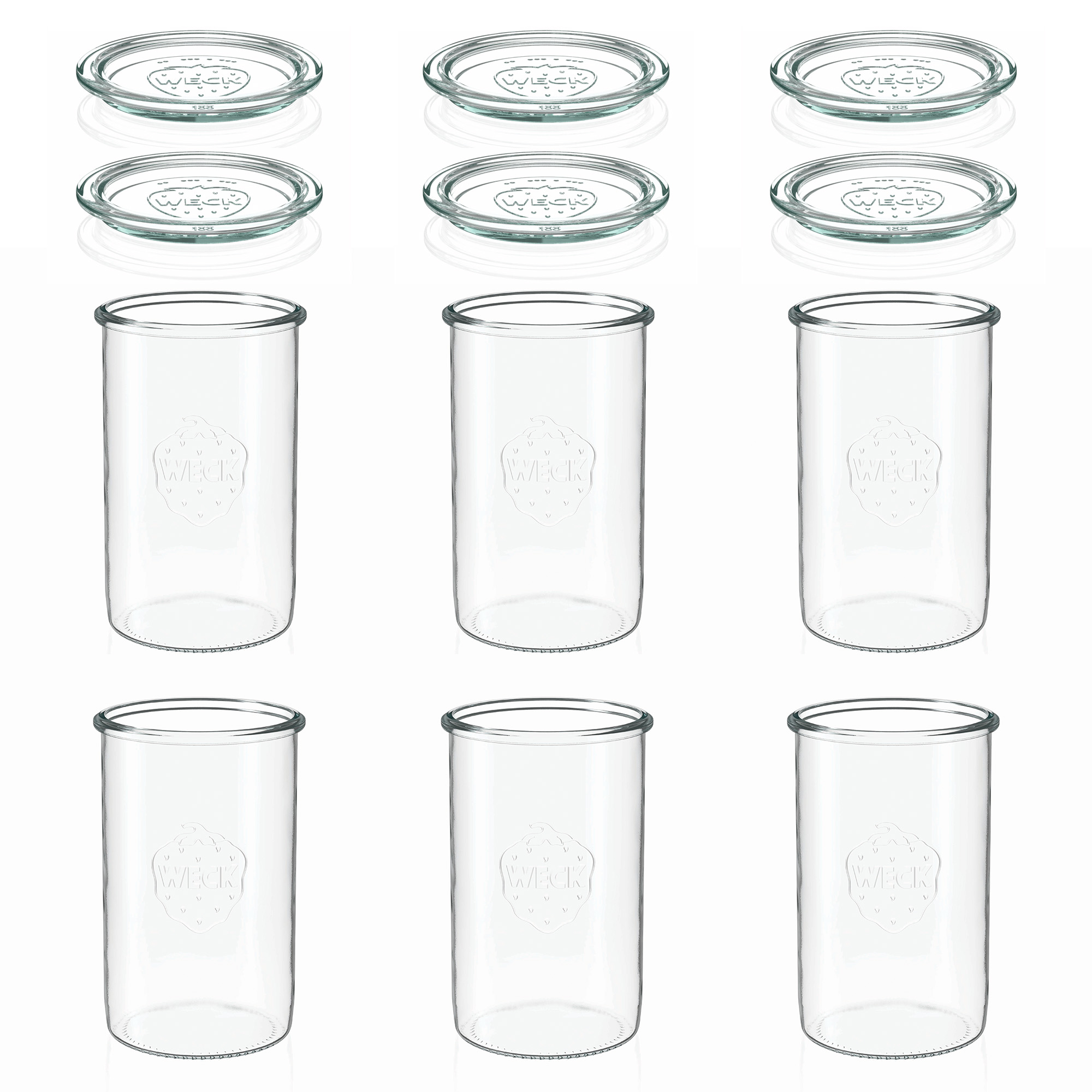 6x 1000 ml frasco WECK com tampa de vidro RR 100