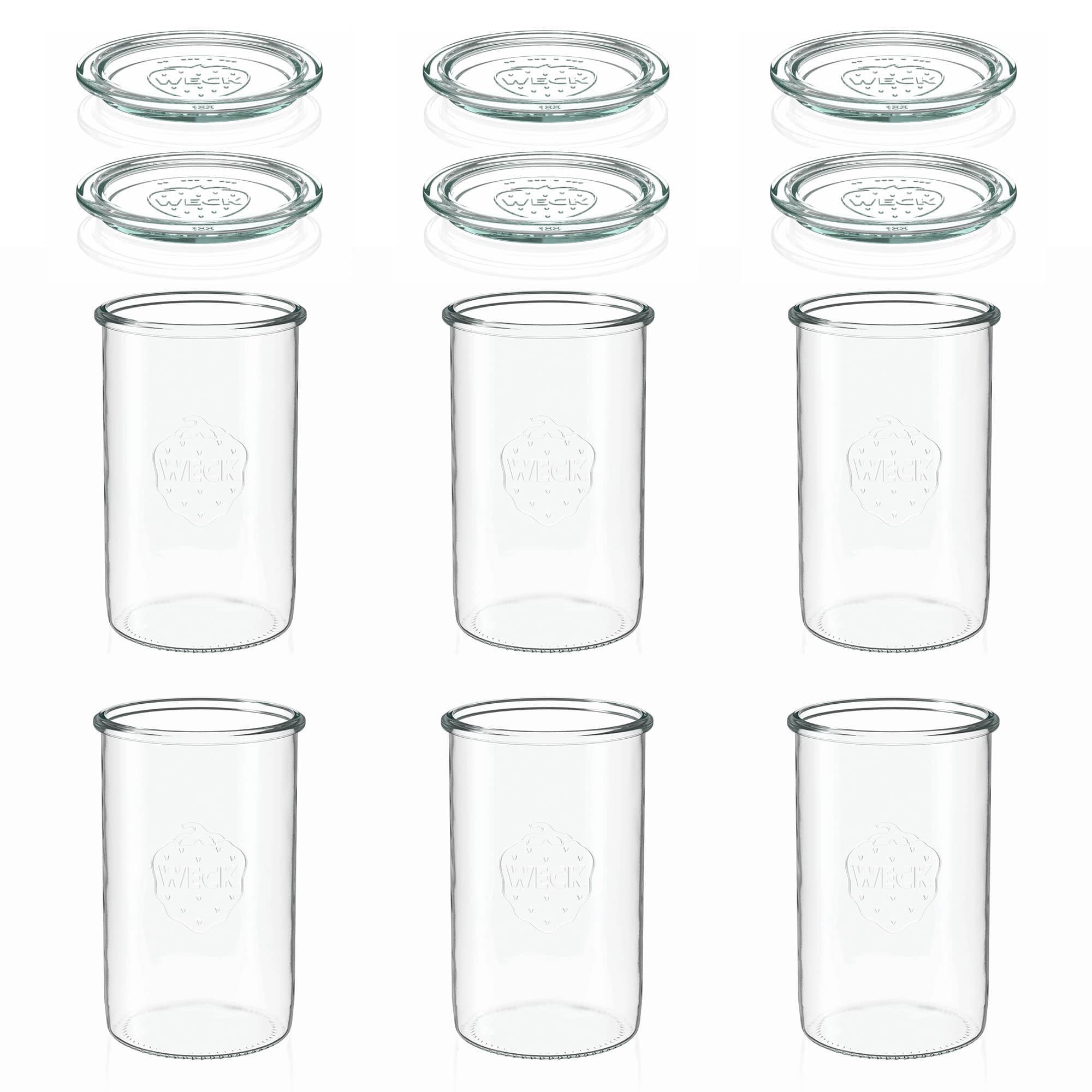 6x 1000 ml frasco WECK com tampa de vidro RR 100