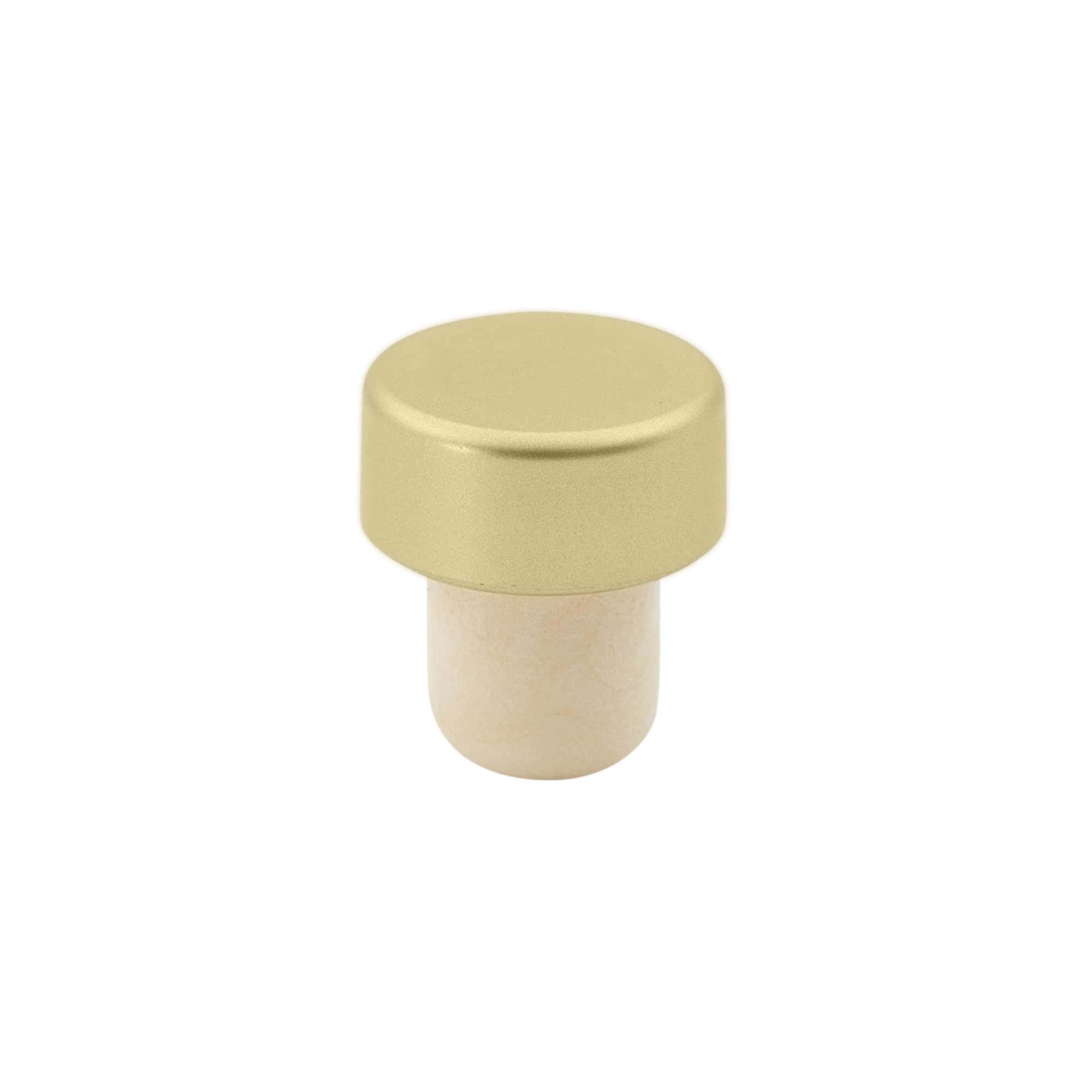 Rolha de pega 19 mm, plástico, dourado, para abertura: cortiça