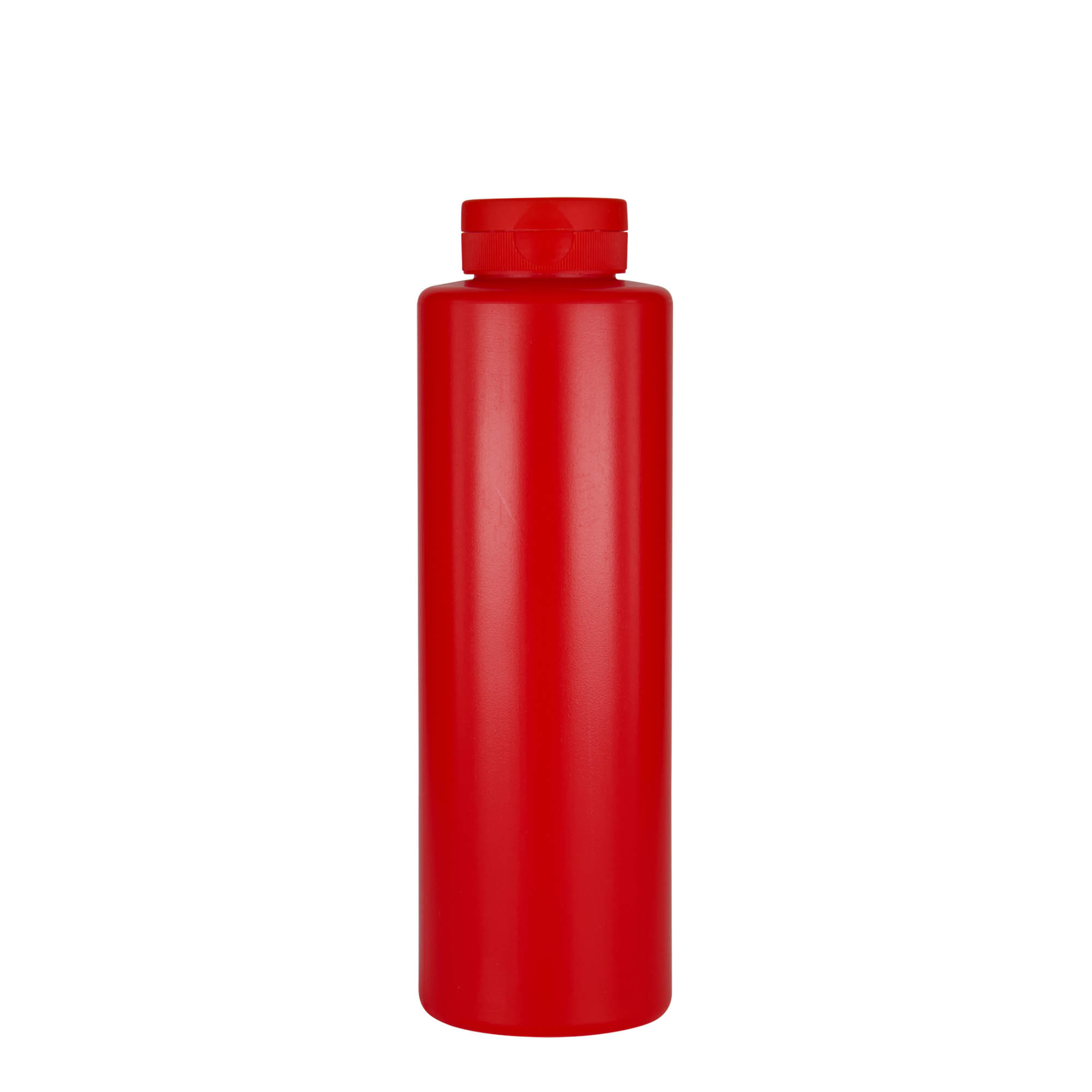 Frasco para molhos de 500 ml, plástico LDPE, vermelho, bocal: 38/400