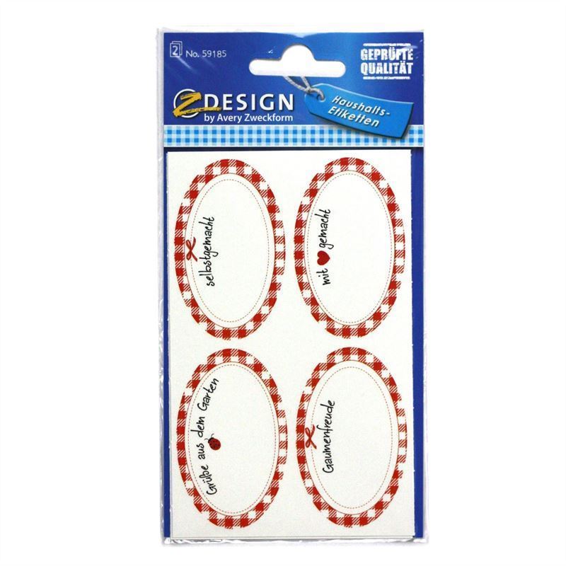 Zweckform Etiquetas 'Feito à Mão', oval, papel, multicolor