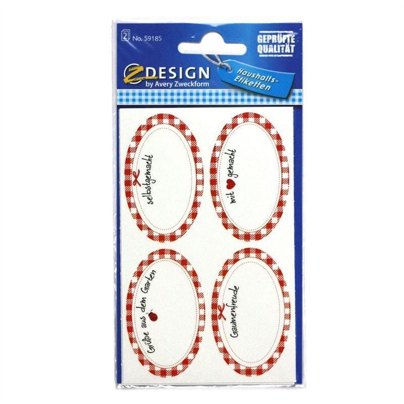 Zweckform Etiquetas 'Feito à Mão', oval, papel, multicolor