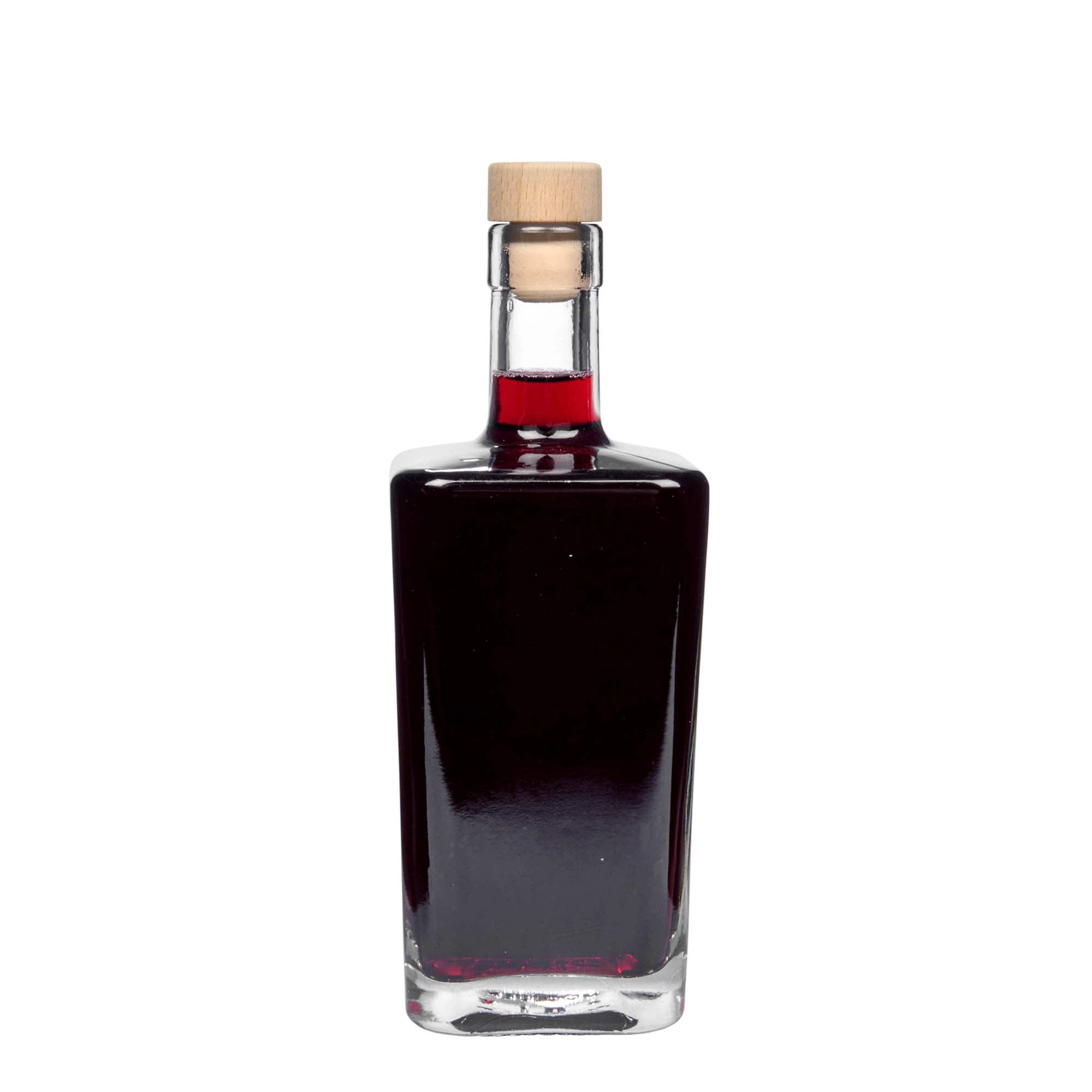500 ml Garrafa de vidro 'Noel', quadrada, boca: Cortiça