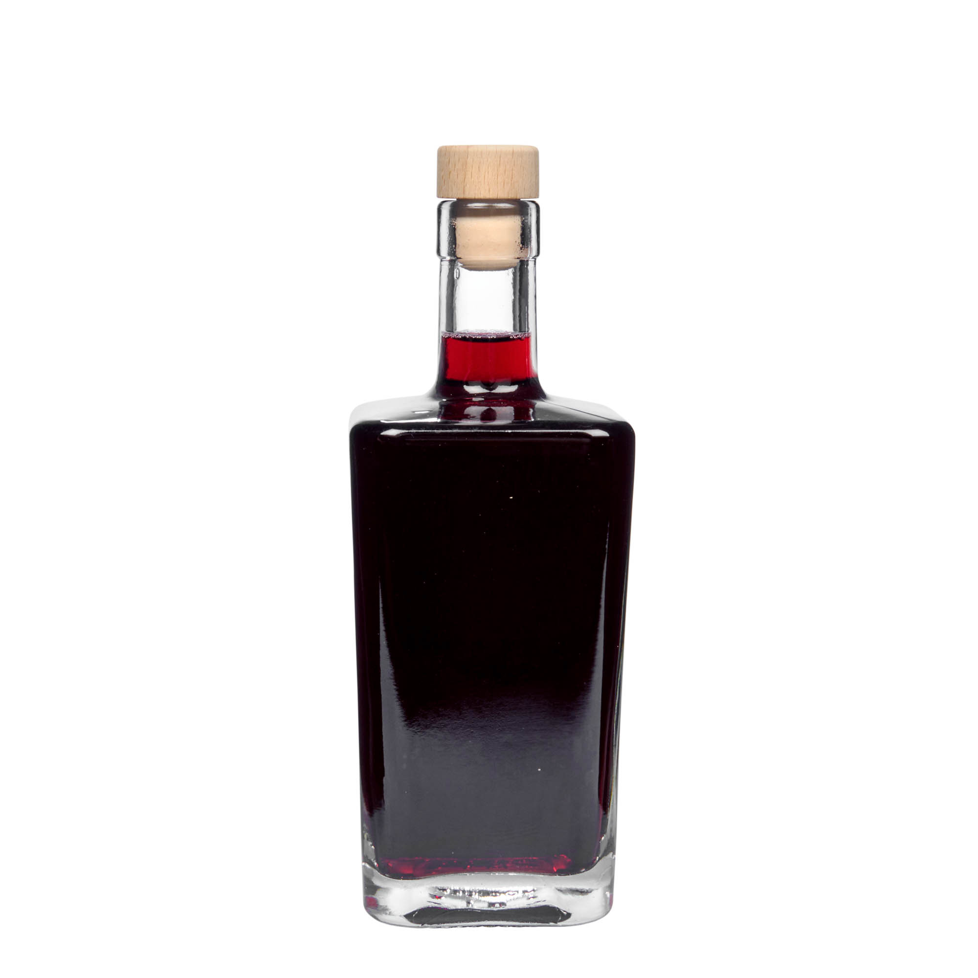 Garrafa de vidro de 500 ml 'Noel', quadrada, boca: cortiça