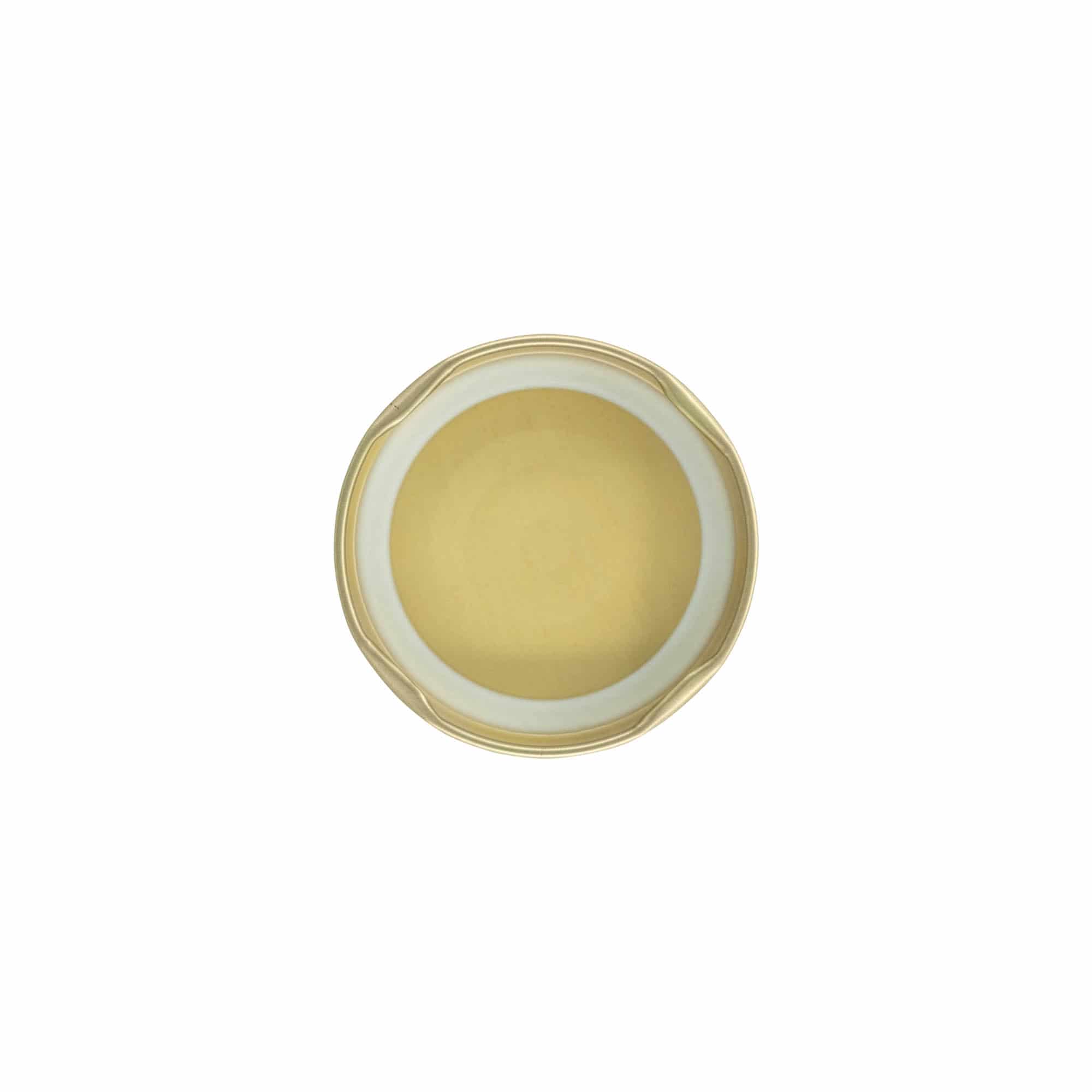 Tampa Twist-Off, chapa branca, dourada, para boquilha: TO 58