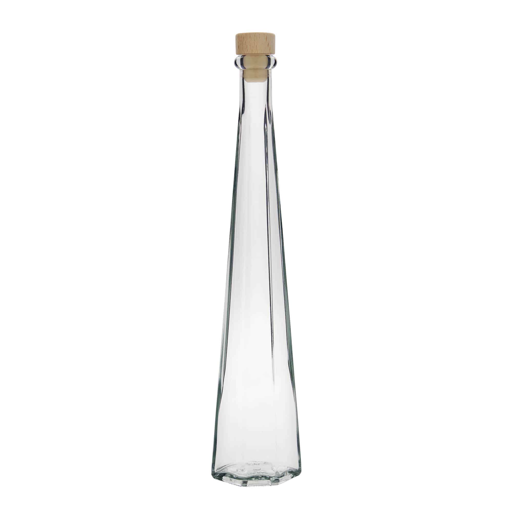 Frasco de vidro de 200 ml 'Dama Sexta', hexagonal, boca: cortiça