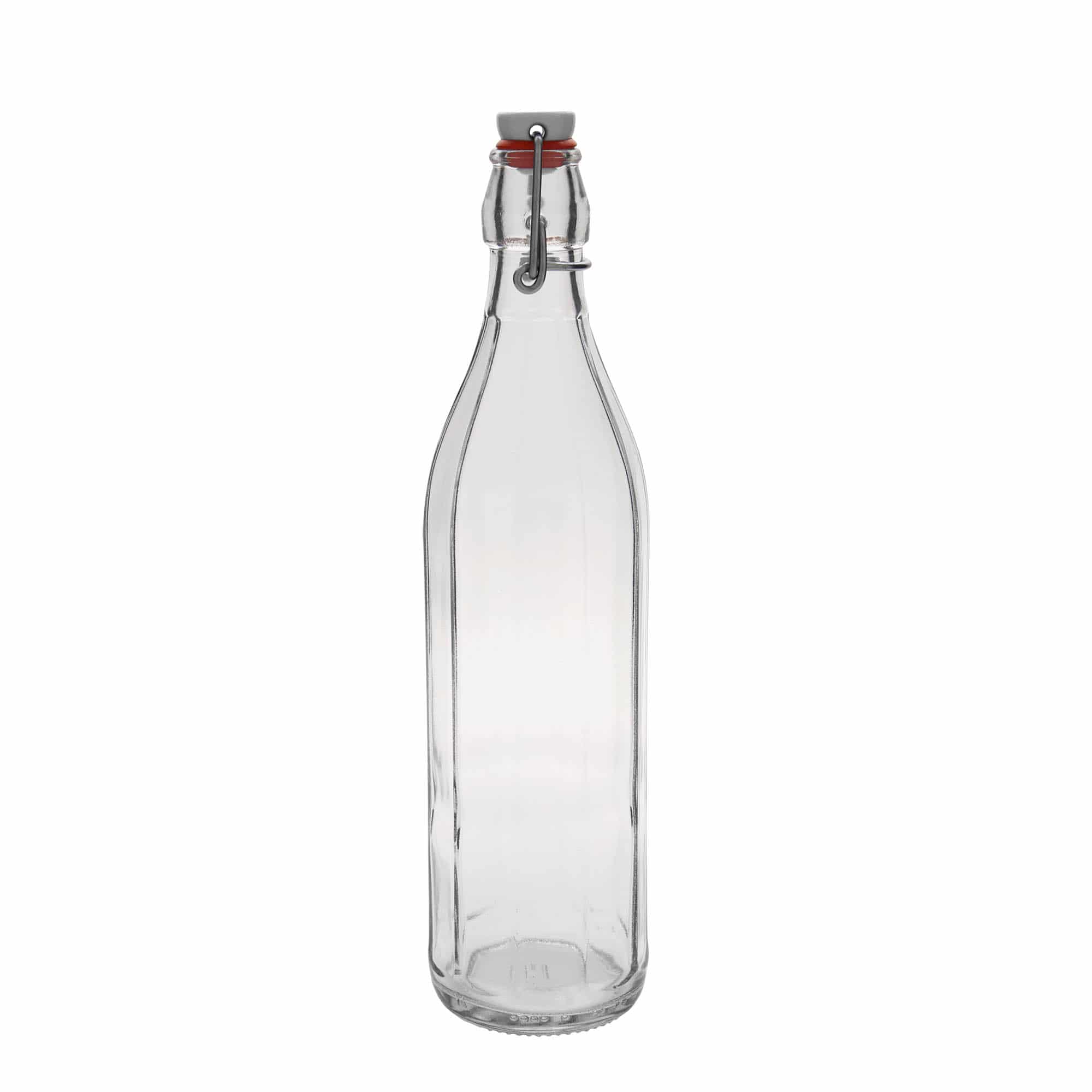 Garrafa de vidro de 750 ml 'Bravo', decagonal, boca: fecho de alavanca