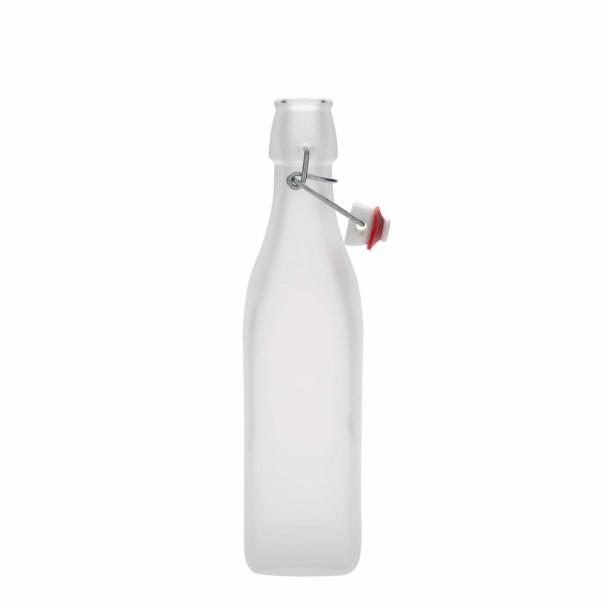 Garrafa de vidro 500 ml 'Swing, quadrada, branca, boca: fecho de alavanca'
