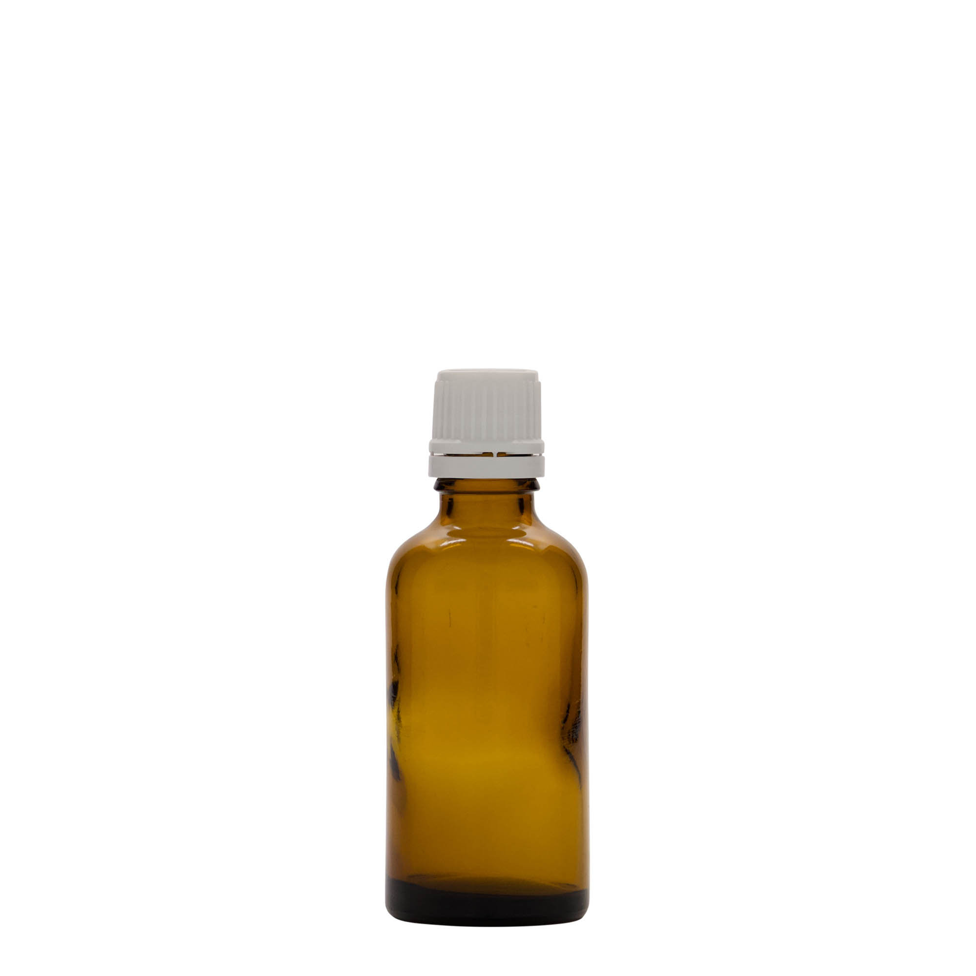 Frasco de medicamento de 50 ml, vidro, castanho, bocal: DIN 18 Frasco de medicamento de 50 ml, vidro, castanho, bocal: DIN 18