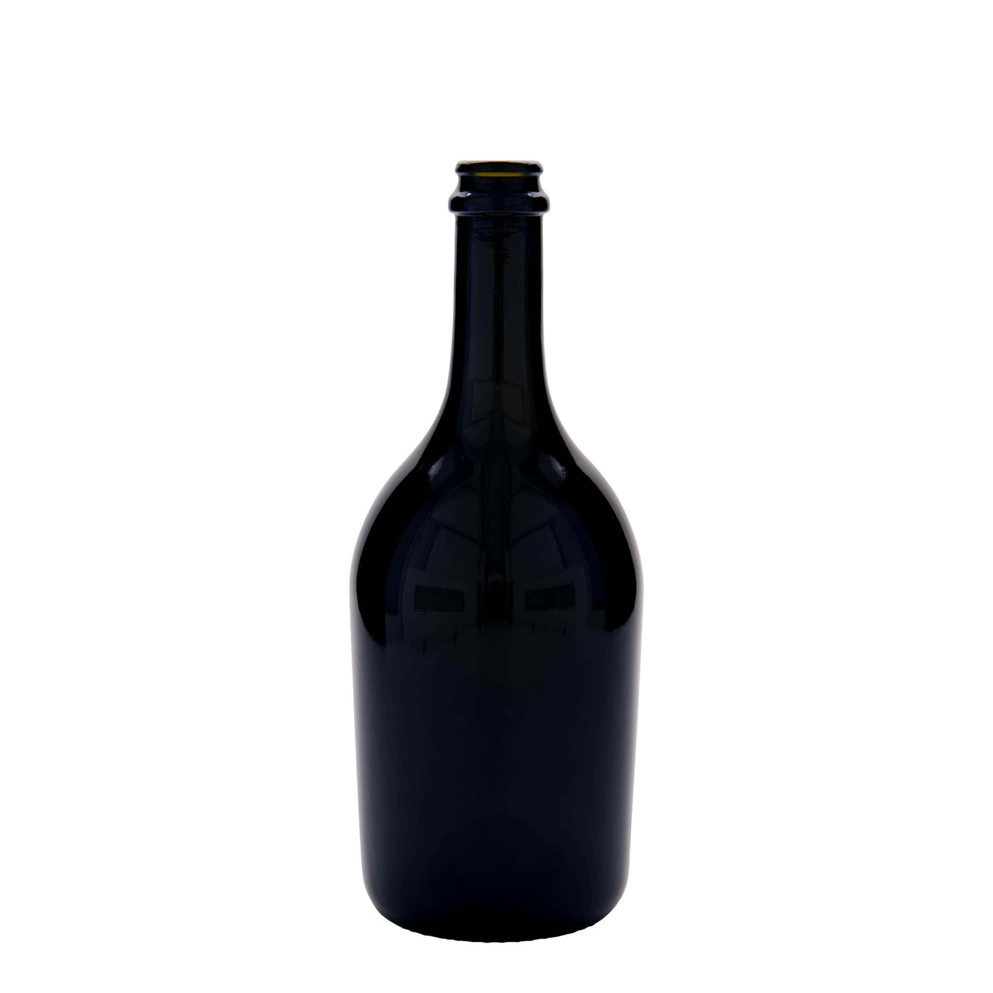 750 ml Garrafa de cerveja / espumante 'Butterfly', vidro, verde antigo, boca: coroa de garrafa