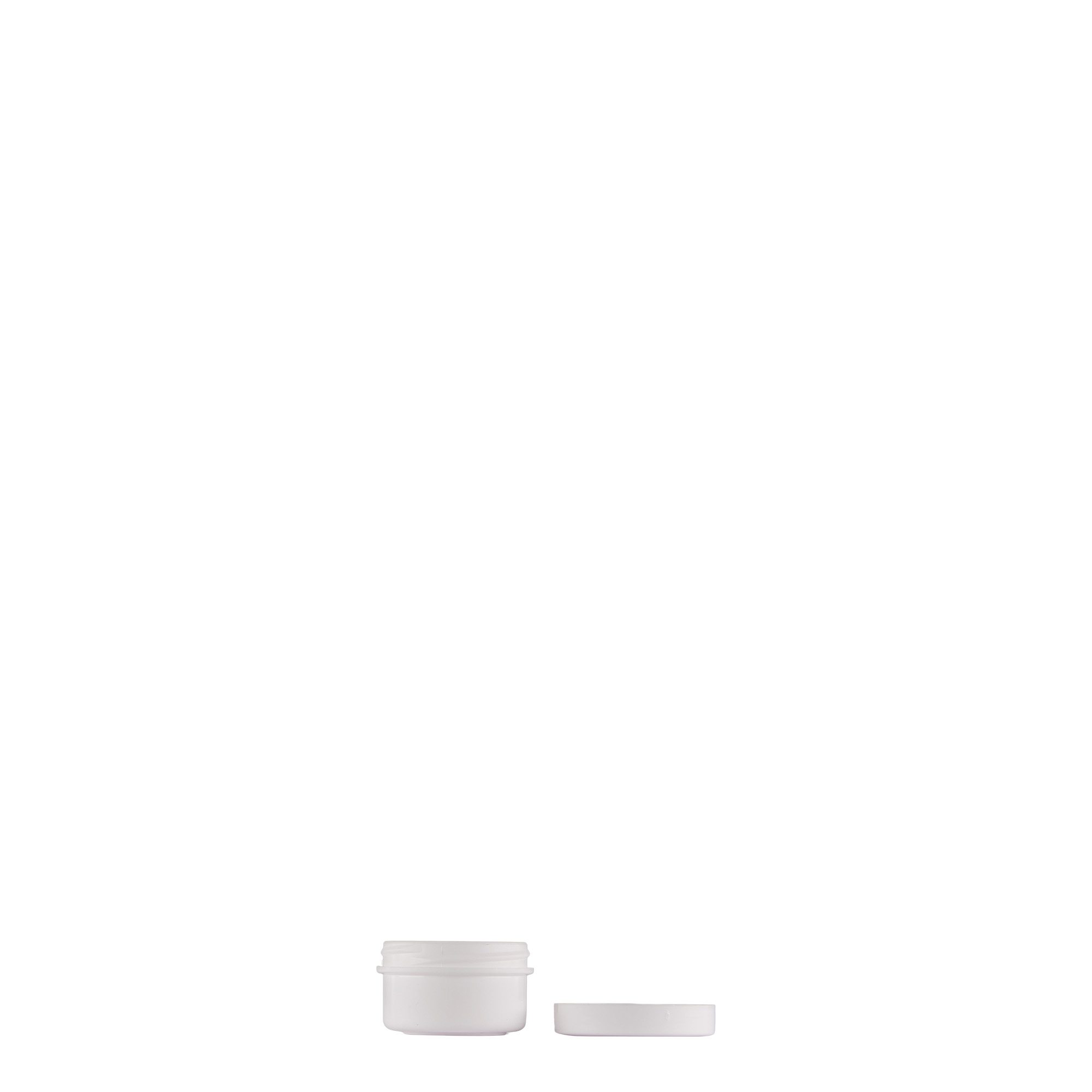 Dose de plástico de 6 ml 'White Line', PP, branco, abertura: tampa de rosca Dose de plástico de 6 ml 'White Line', PP, branco, abertura: tampa de rosca