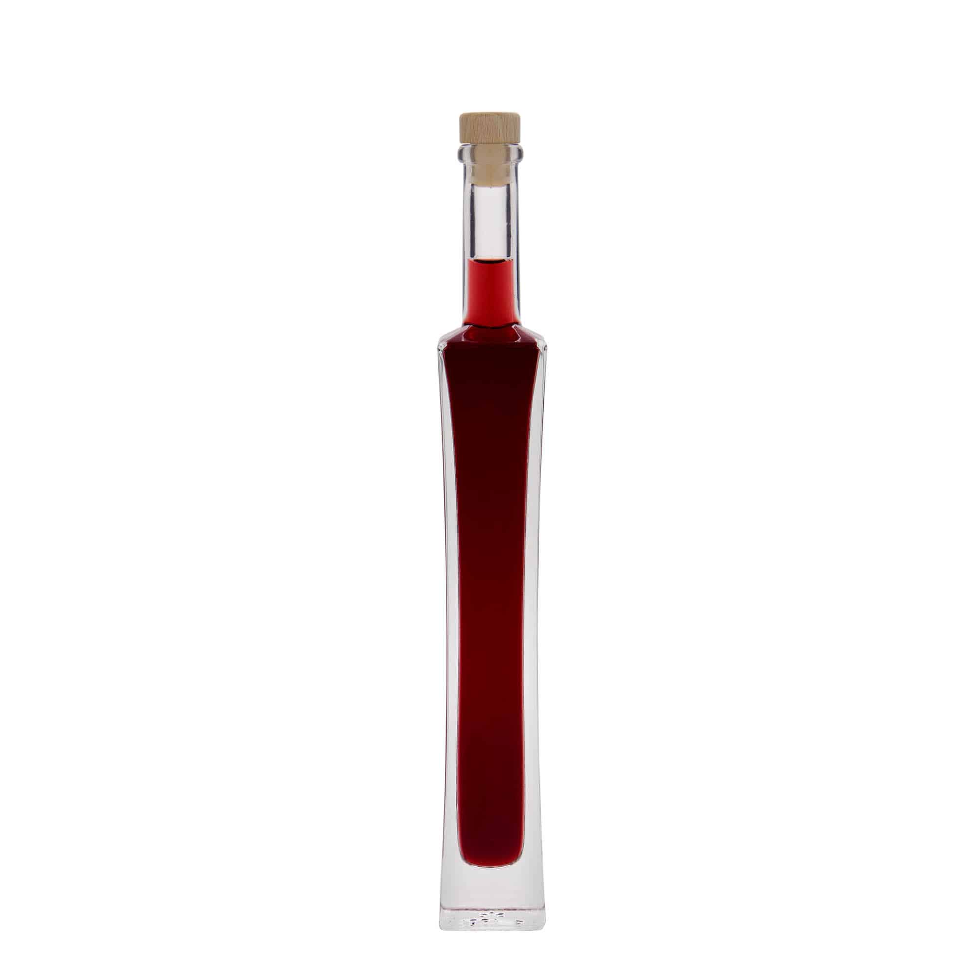 100 ml Garrafa de vidro 'Koko', quadrada, boca: Cortiça