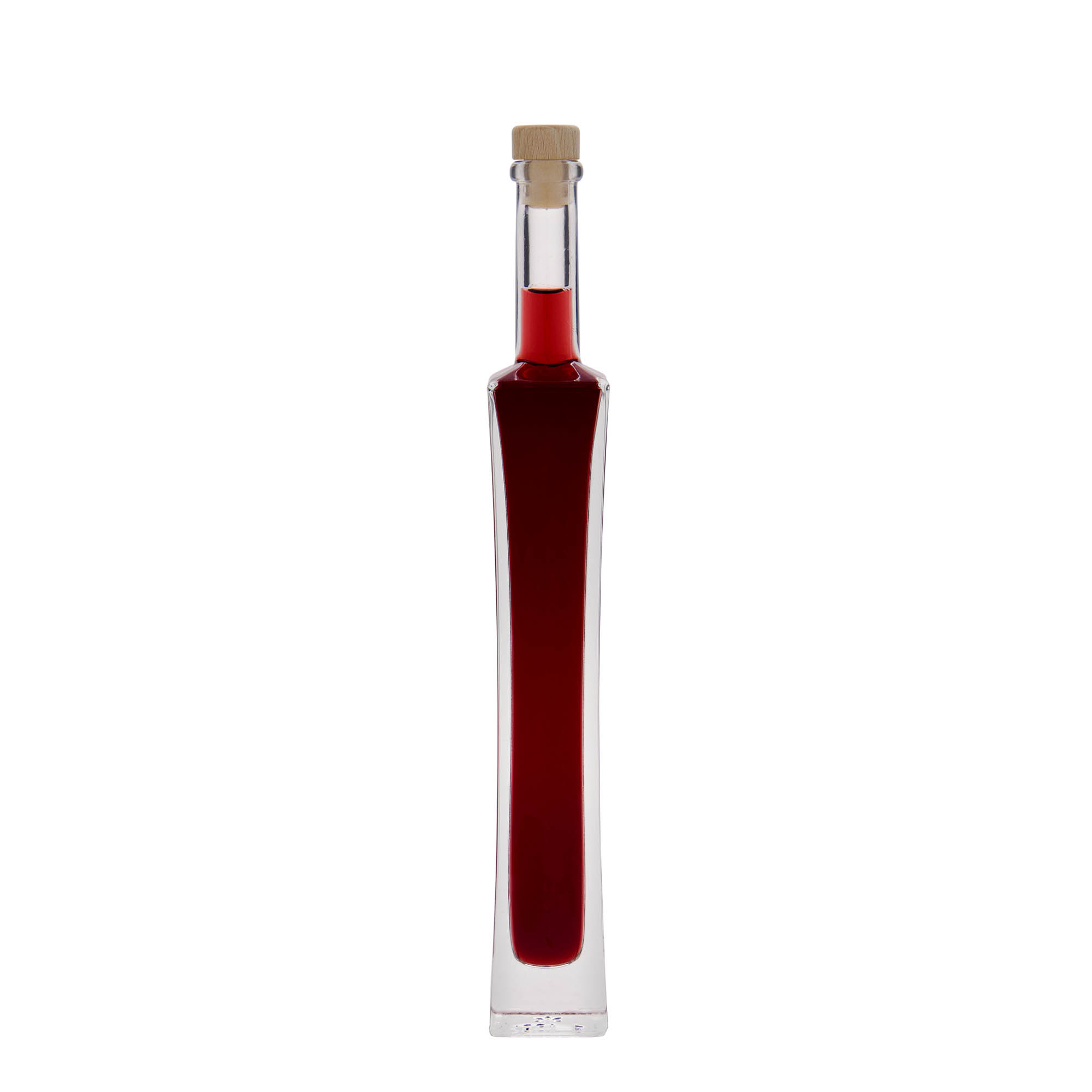 Frasco de vidro de 100 ml 'Koko', quadrado, boca: cortiça
