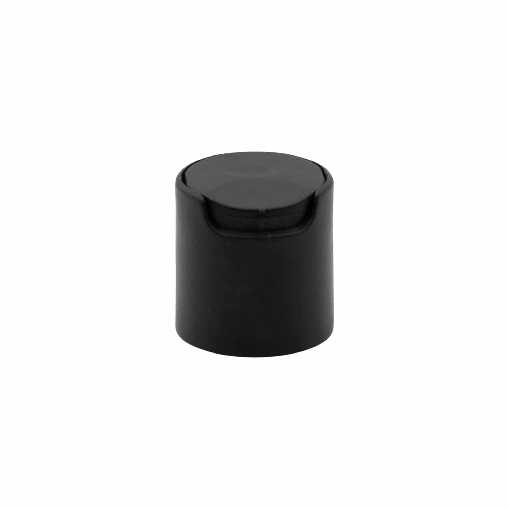 Tampa de rosca Disc Top, plástico PP, preto, boca: 24/410