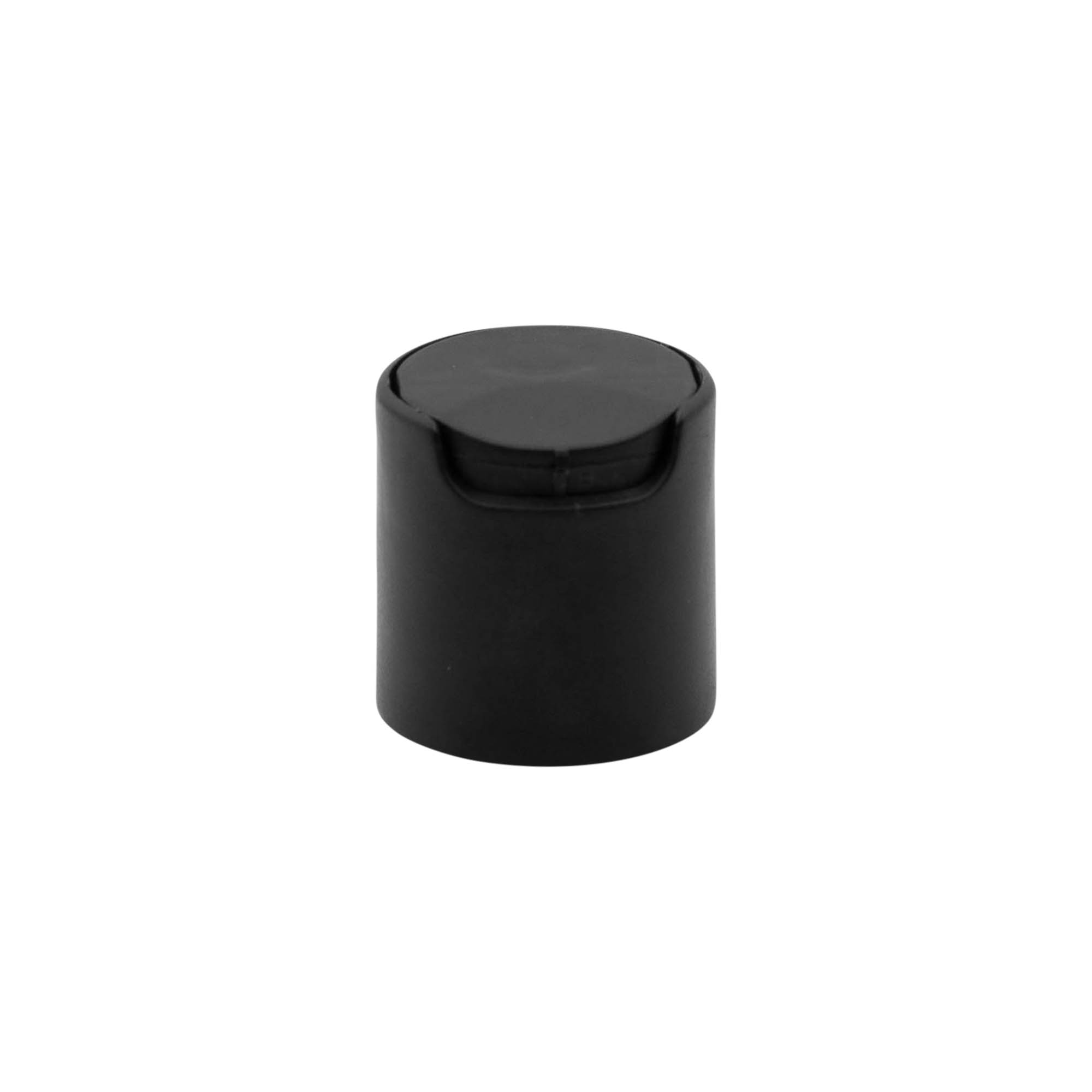 Tampa de rosca Disc Top, plástico PP, preta, para boca: 24/410
