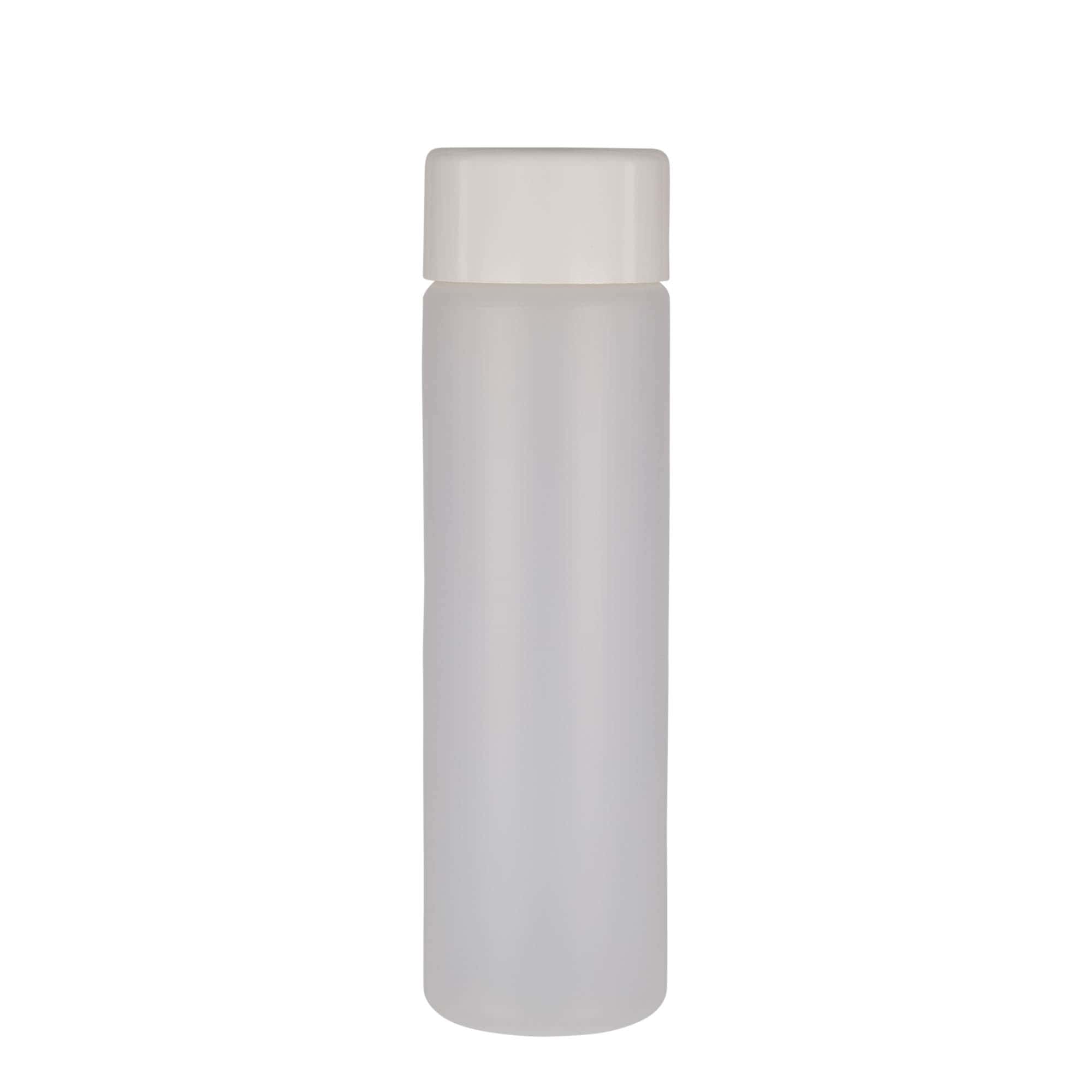 500 ml garrafa redonda, plástico PE, natural, boca: tampa de rosca