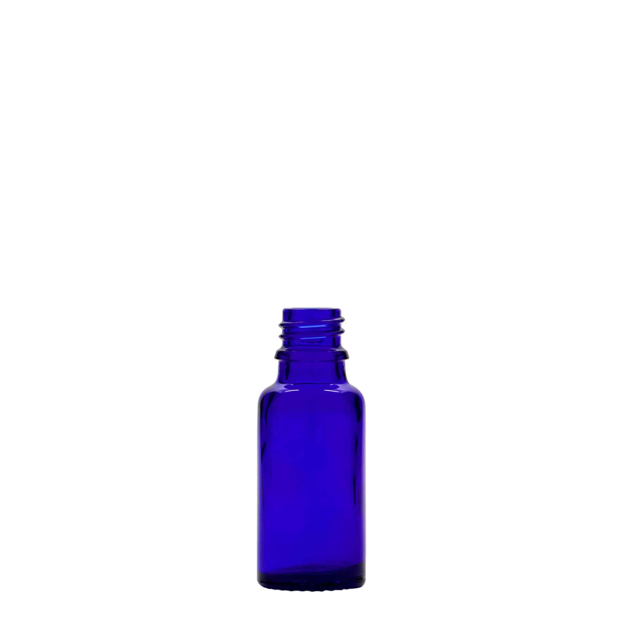 20 ml Frasco de medicamentos, vidro, azul real, boca: DIN 18