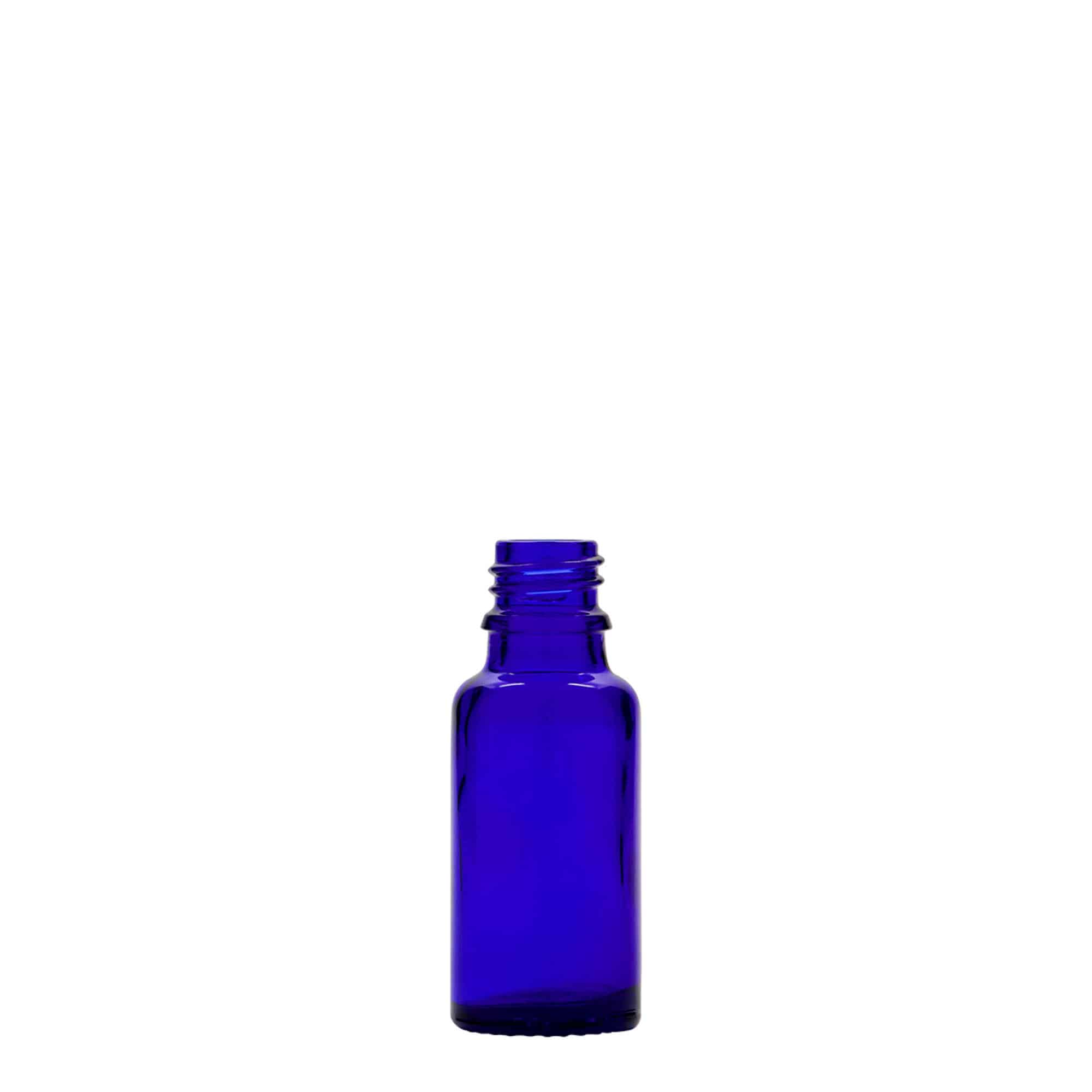 Frasco medicinal de 20 ml, vidro, azul royal, bocal: DIN 18