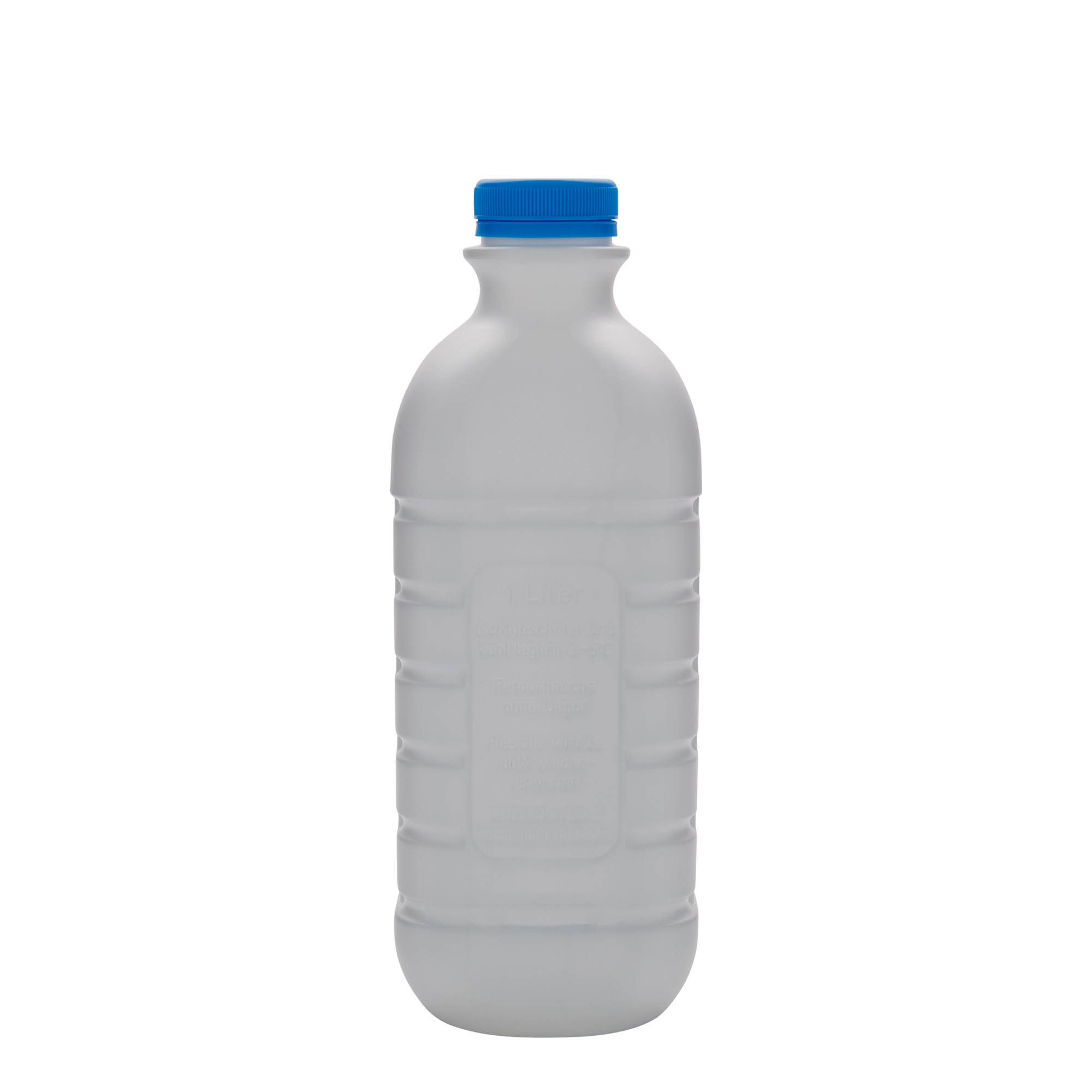 1.000 ml garrafa de leite, retangular, plástico HDPE, branca, abertura: PEHD40