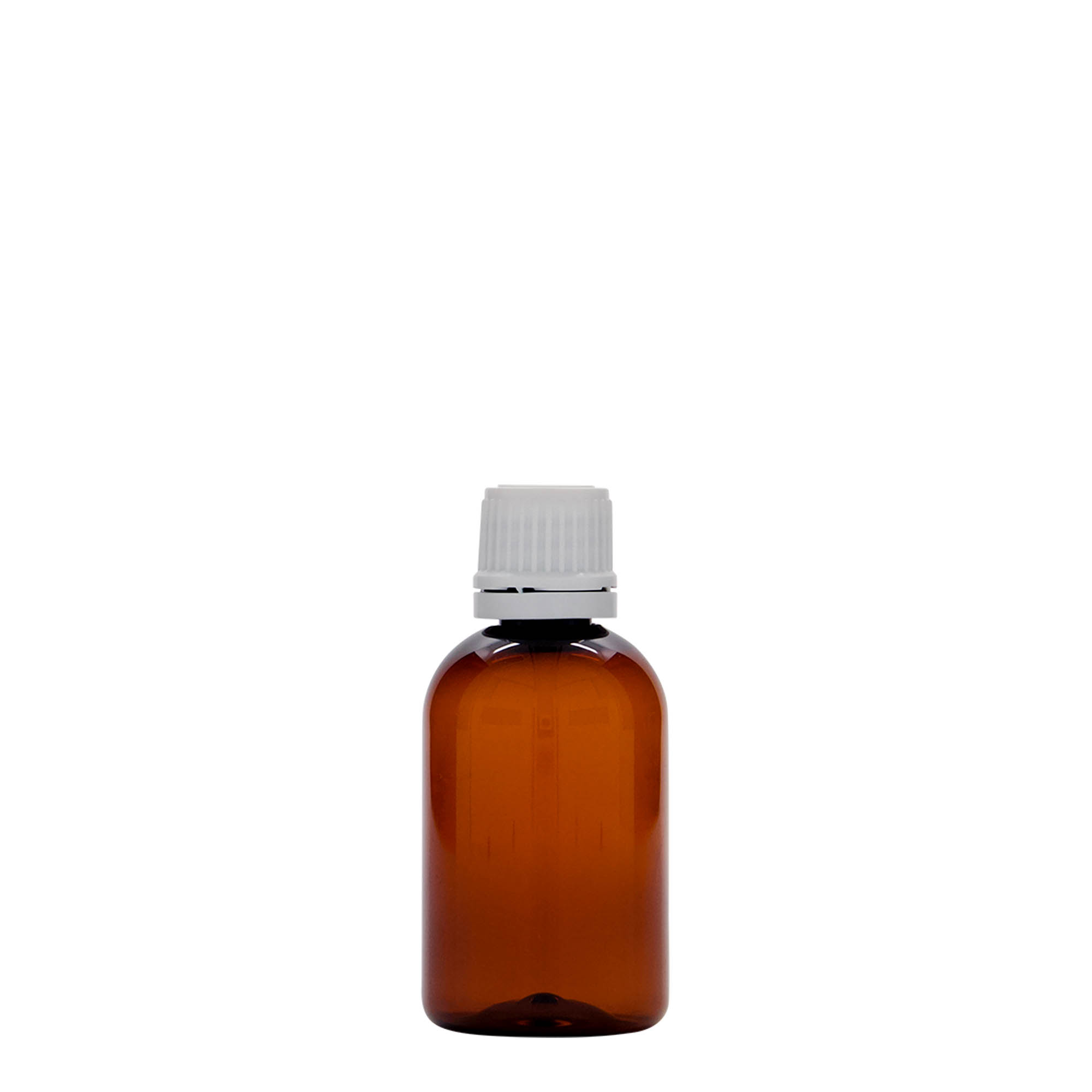 Frasco médico PET de 50 ml 'Easy Living', castanho, plástico, bocal: DIN 18