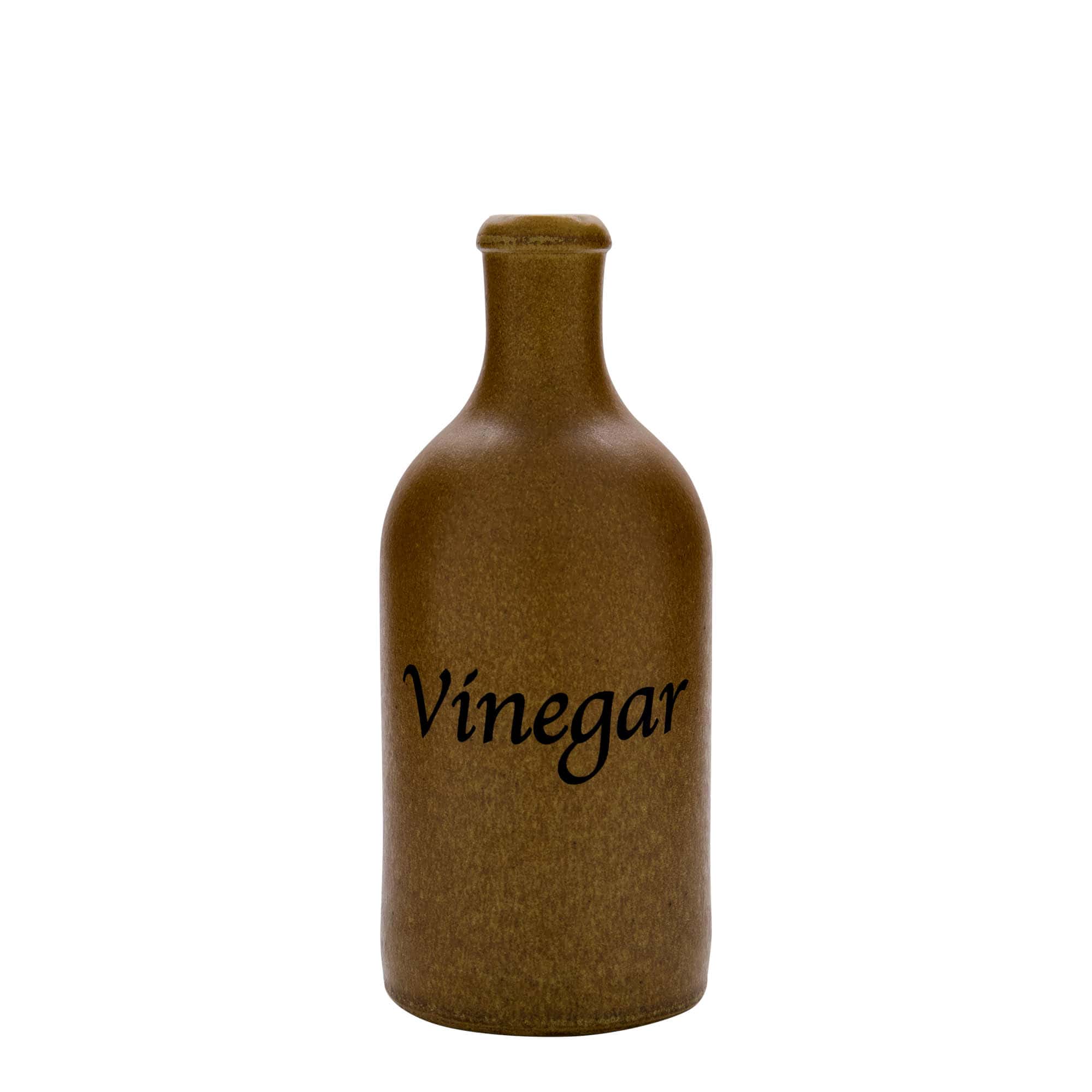 Jarro de barro 500 ml, motivo: Vinagre, grés, castanho-cristal, boca: cortiça Jarro de barro 500 ml, motivo: Vinagre, grés, castanho-cristal, boca: cortiça