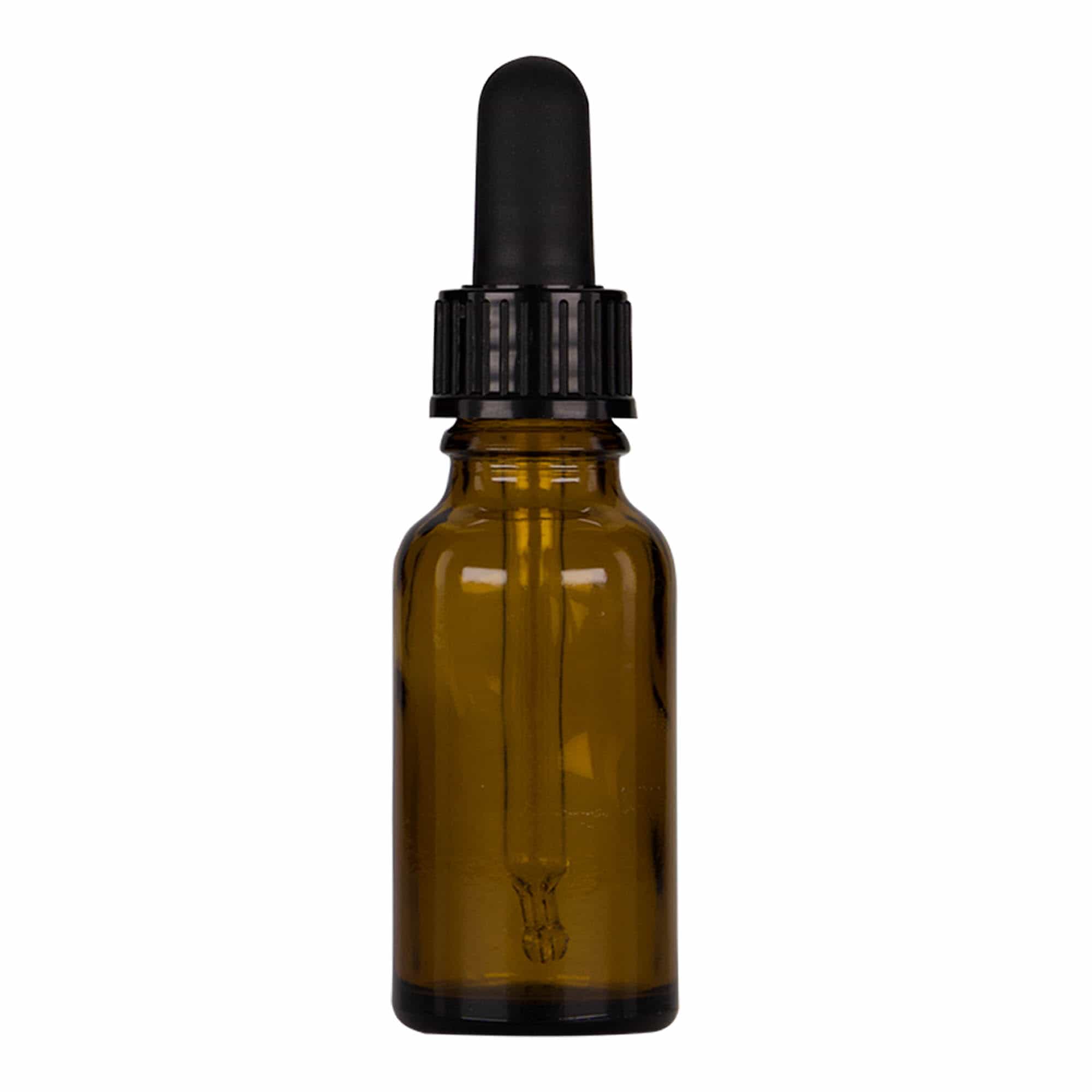 Frasco conta-gotas de 20 ml para medicamentos, vidro, castanho escuro, boca: DIN 18