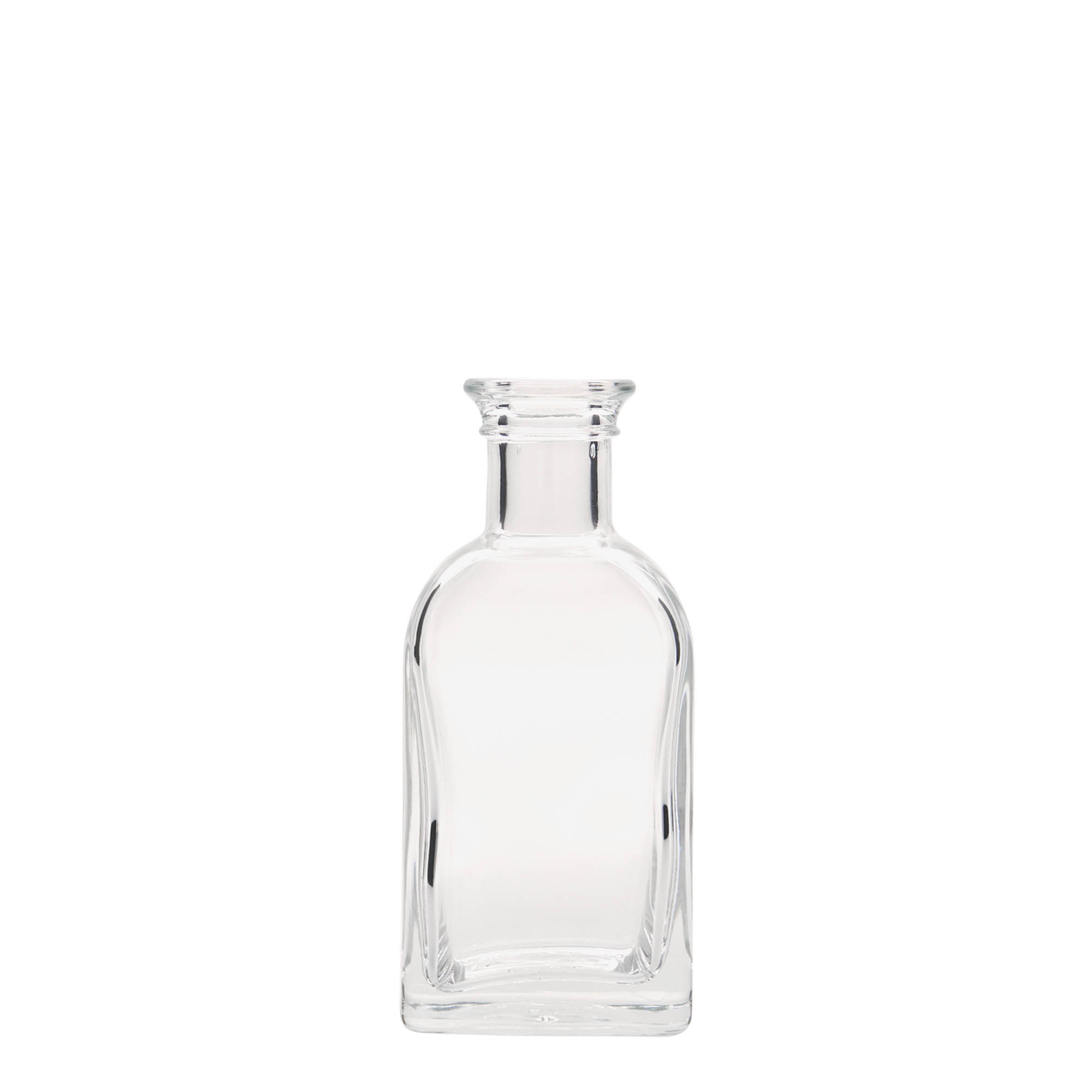 Frasco de vidro de 100 ml Apotheker Carré, quadrado, abertura: cortiça Frasco de vidro de 100 ml Apotheker Carré, quadrado, abertura: cortiça