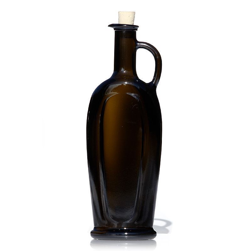 Garrafa de vidro de 500 ml 'Eleganta', oval, verde antigo, boca: cortiça Garrafa de vidro de 500 ml 'Eleganta', oval, verde antigo, boca: cortiça