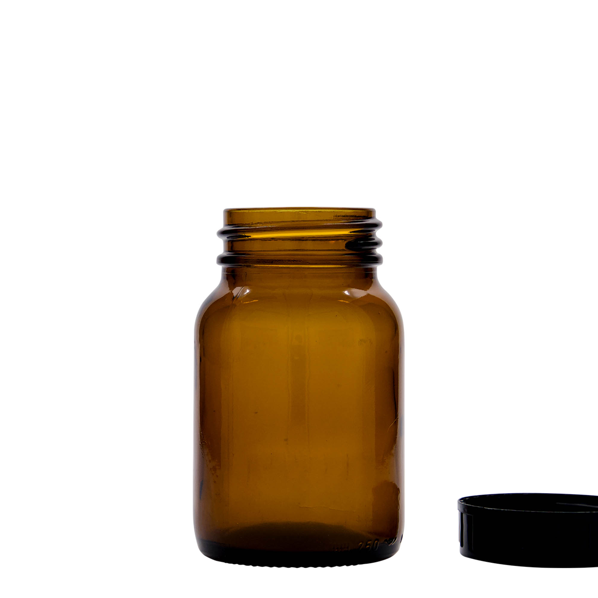 250 ml Frasco de gargalo largo, castanho, Boca: DIN 55