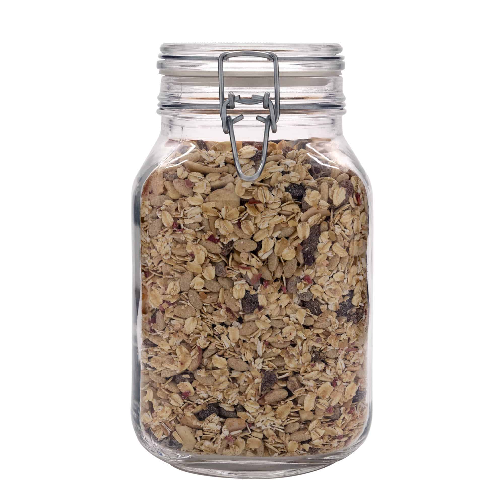 Frasco de vidro com fecho de arame 'Fido', quadrado, 2.000 ml, abertura: fecho de arame
