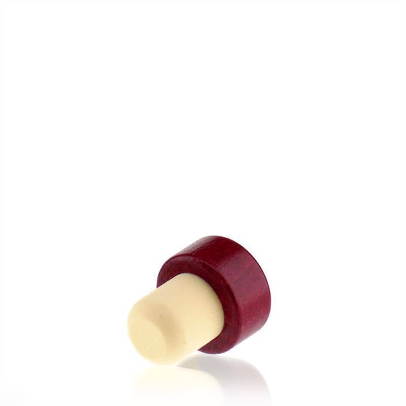 Rolhas capsuladas 19 mm, madeira, vermelho bordeaux, para boca: Cortiça
