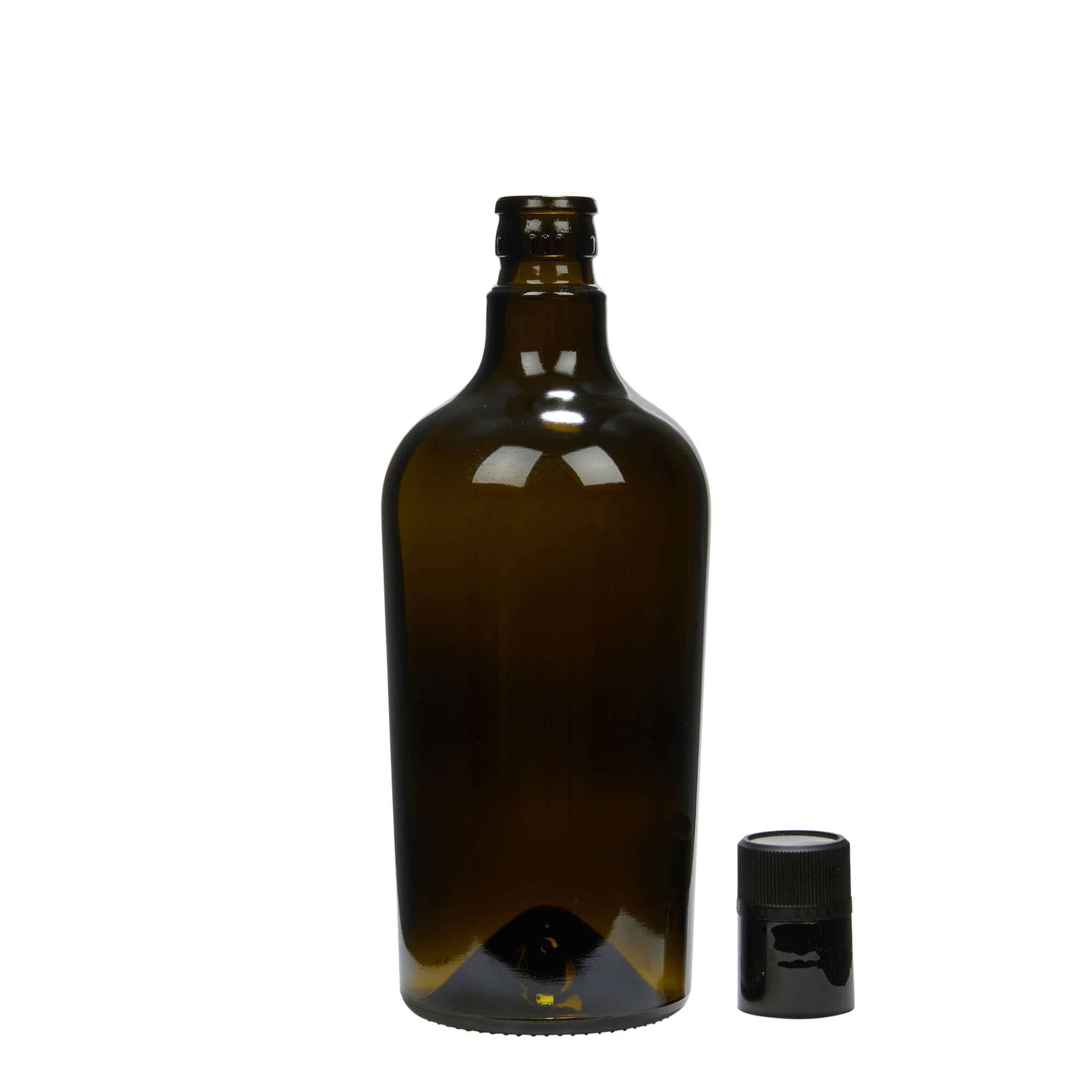 750 ml Garrafa para azeite e vinagre 'Oleum', vidro, verde antigo, boca: DOP
