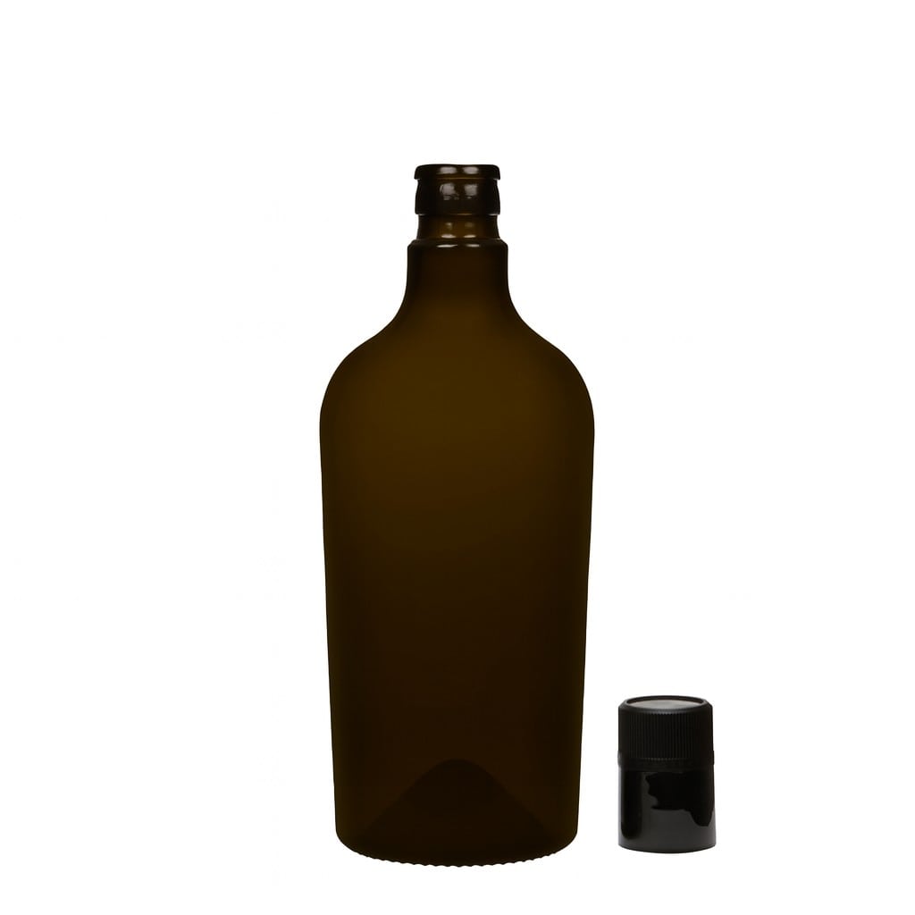 750 ml Garrafa de vinagre/óleo 'Oleum', vidro, verde antigo, bocal: DOP