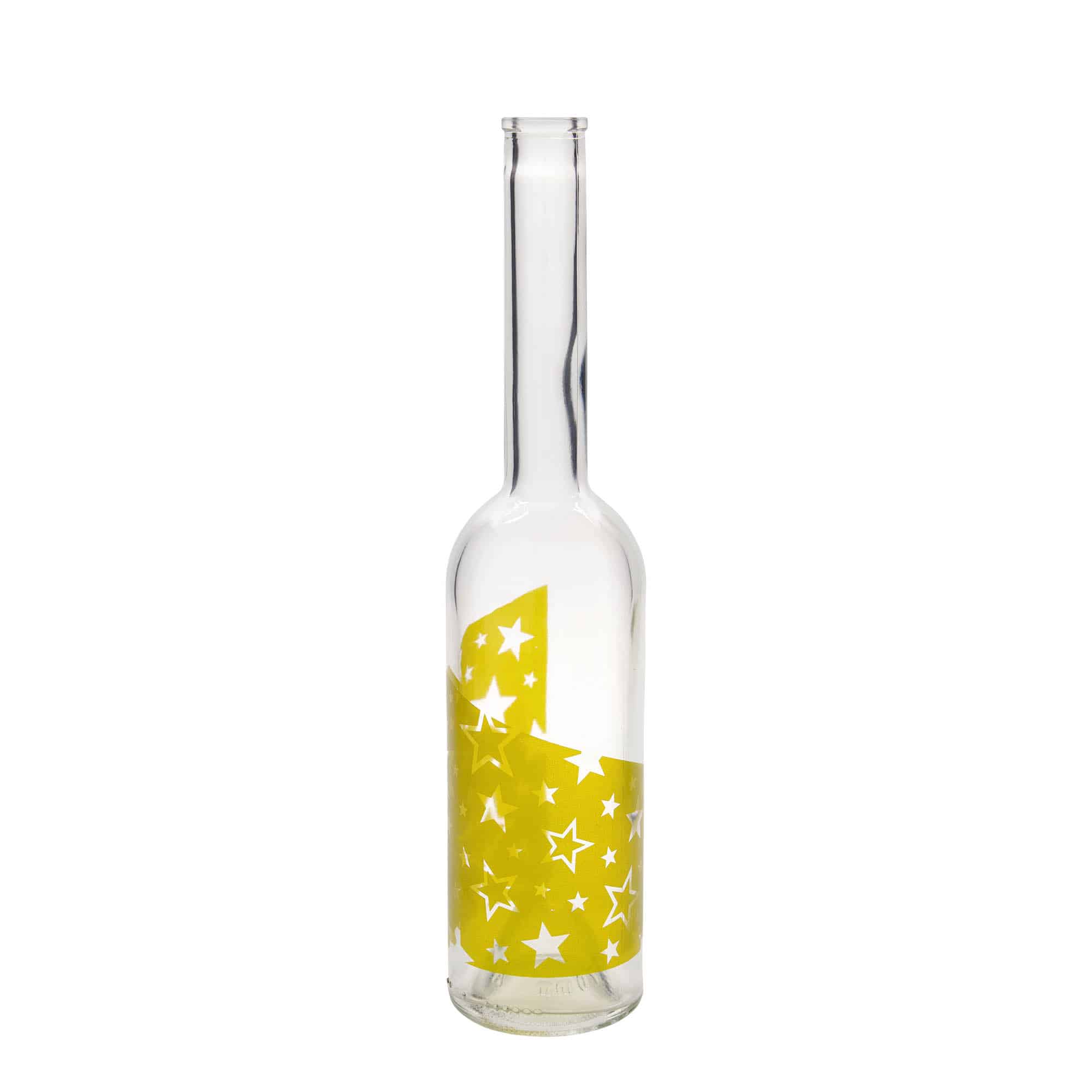 500 ml Garrafa de vidro 'Opera', Motivo: Estrelas douradas, boca: Cortiça 500 ml Garrafa de vidro 'Opera', Motivo: Estrelas douradas, boca: Cortiça