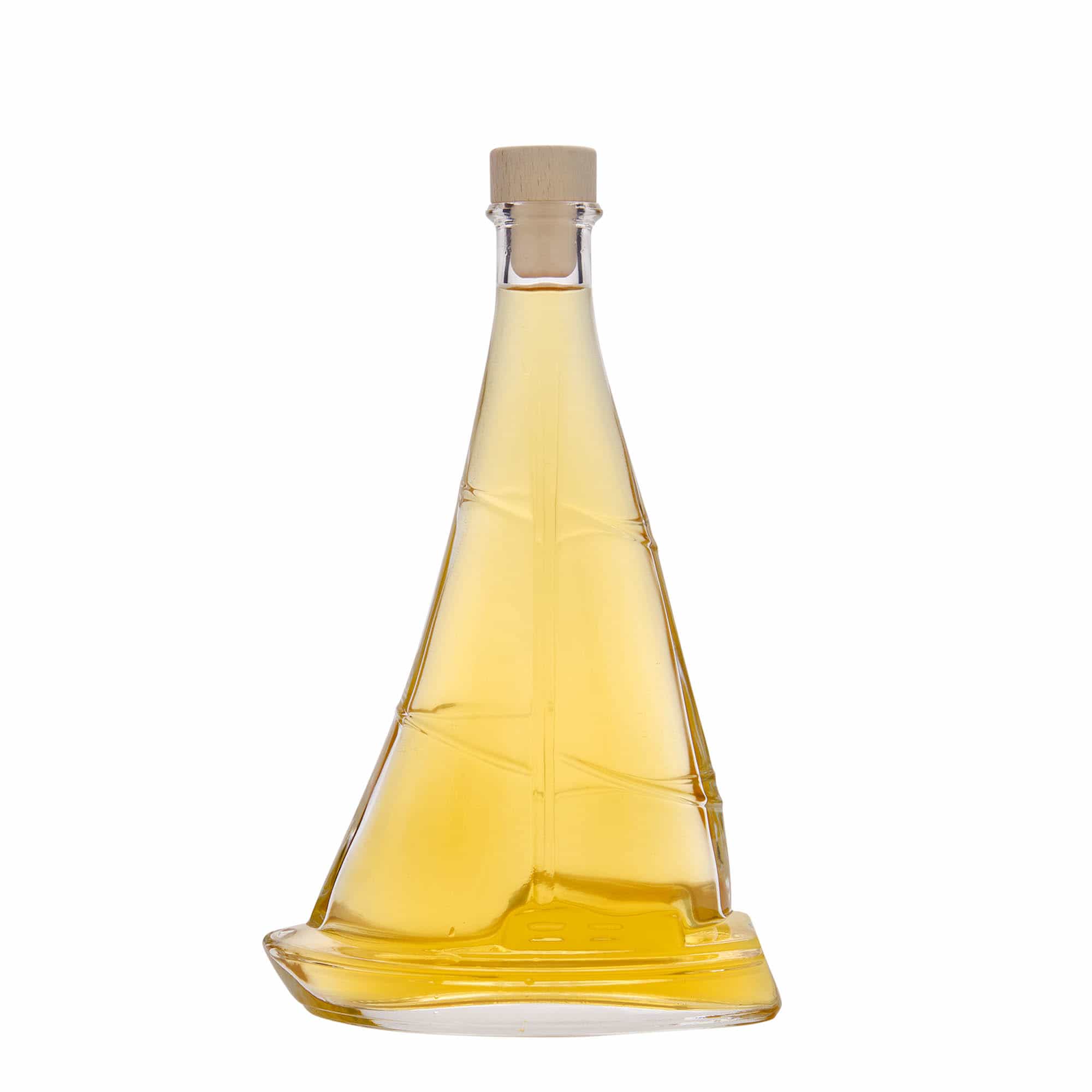 350 ml Garrafa de vidro 'Barco vela', boca: Cortiça